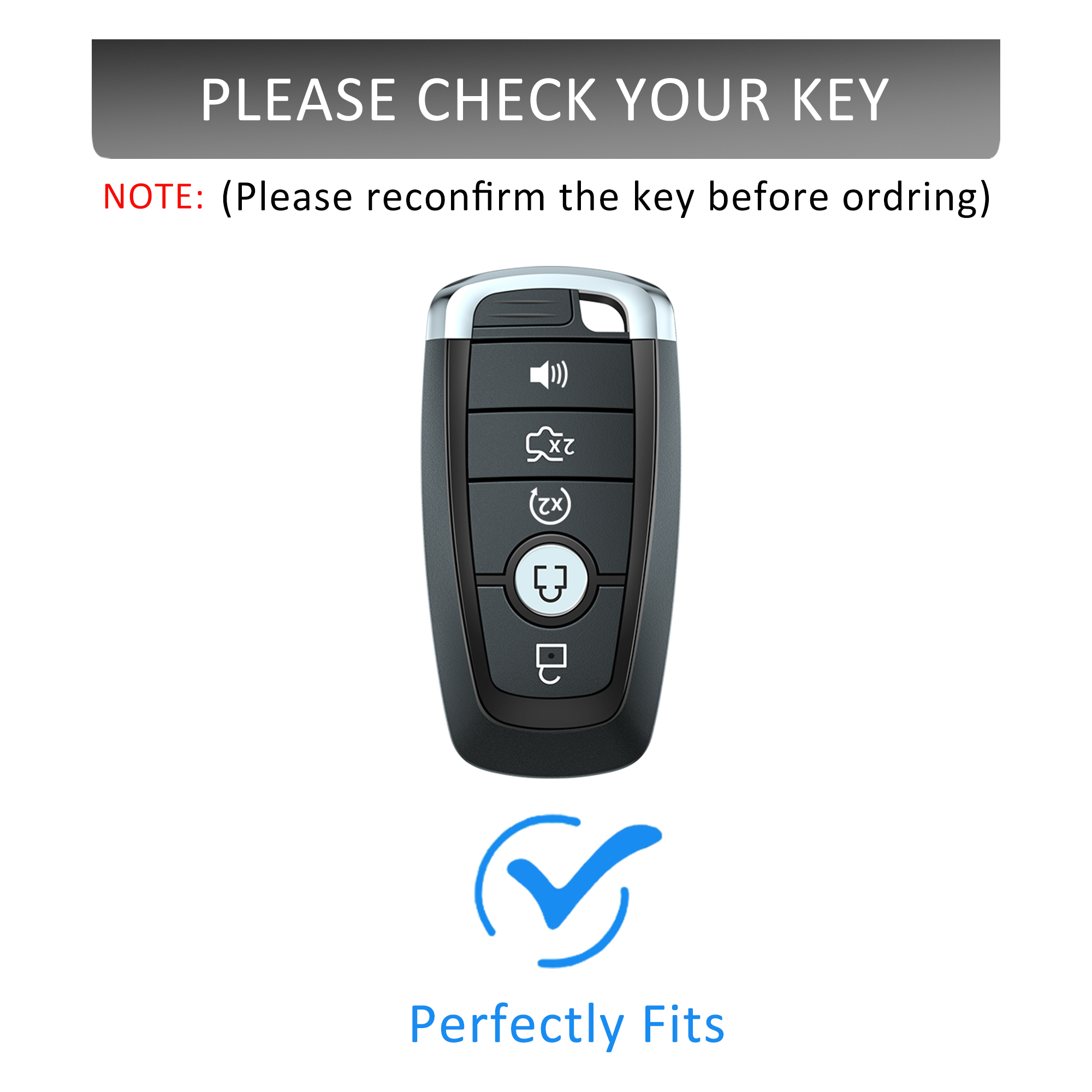 CRUXCA Key Fob Cover with Keychain | for Ford F-150, Explorer, Bronco, Mustang & More