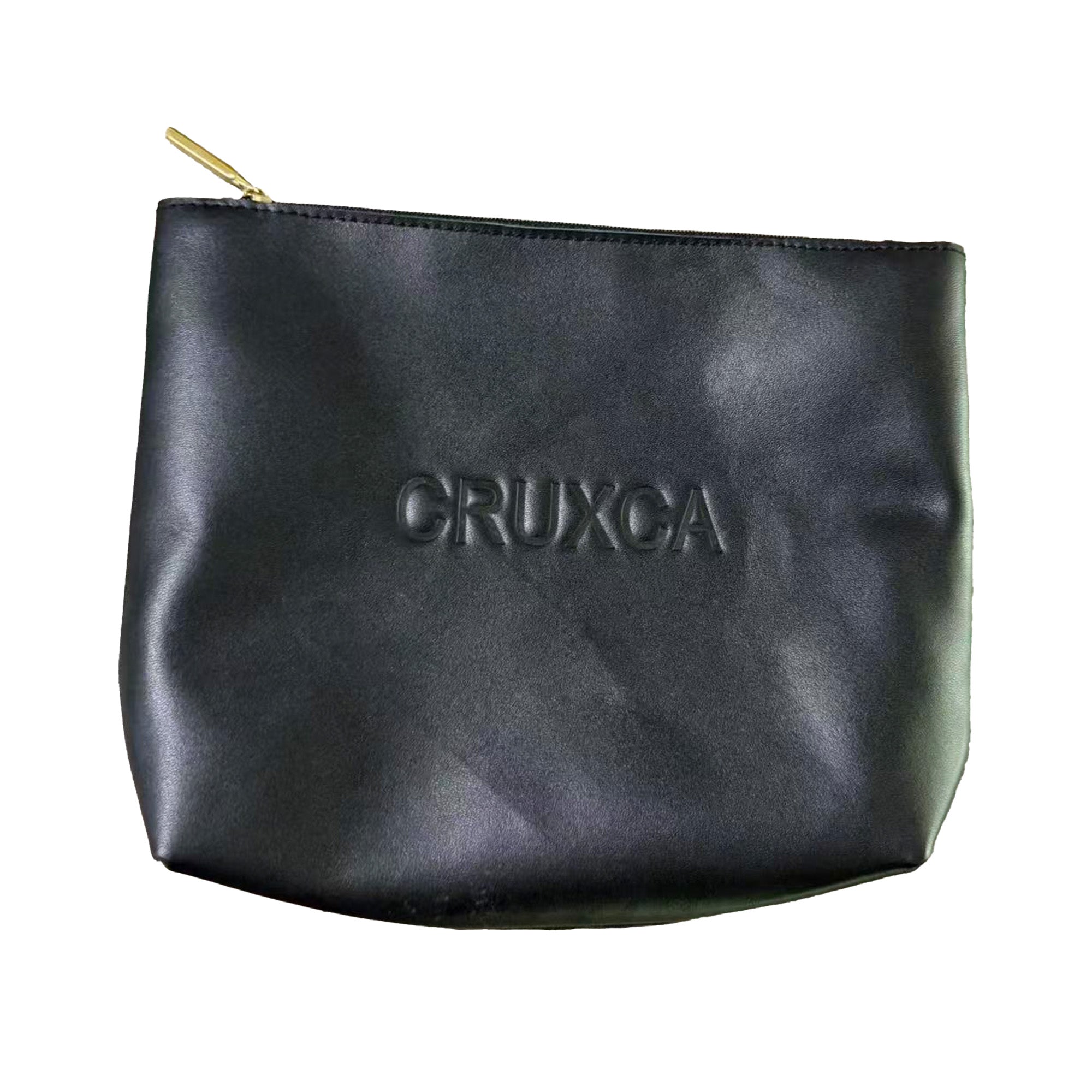CRUXCA Leather Small Handbag for Women Men,  Black Small Handheld Purse for Phone/Cards/Cash