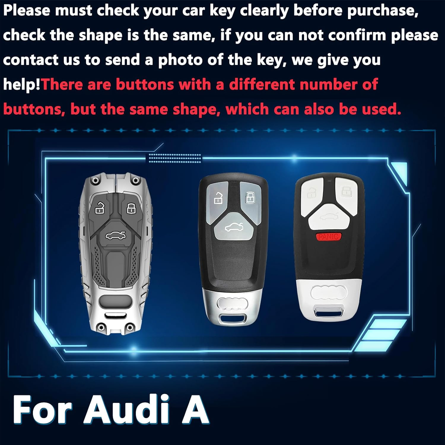 Key Fob Cover For Audi,Metal-Mecha