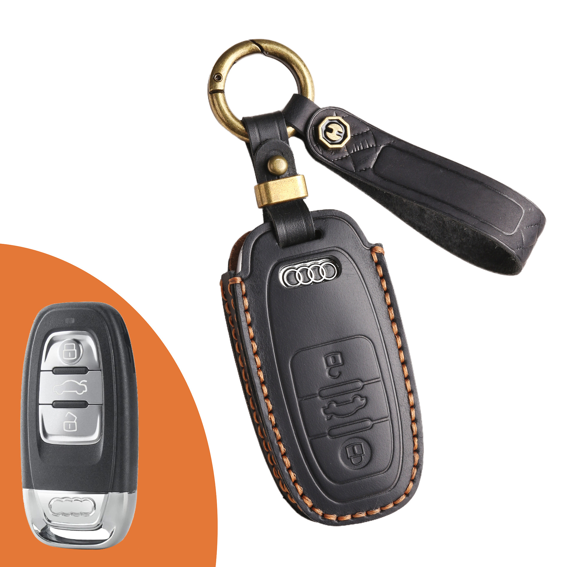 Key Fob Cover For Audi,Crazy Horse Leather