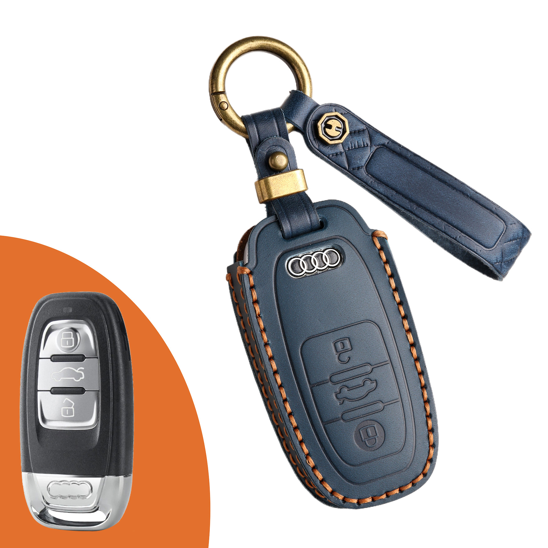 Key Fob Cover For Audi,Crazy Horse Leather
