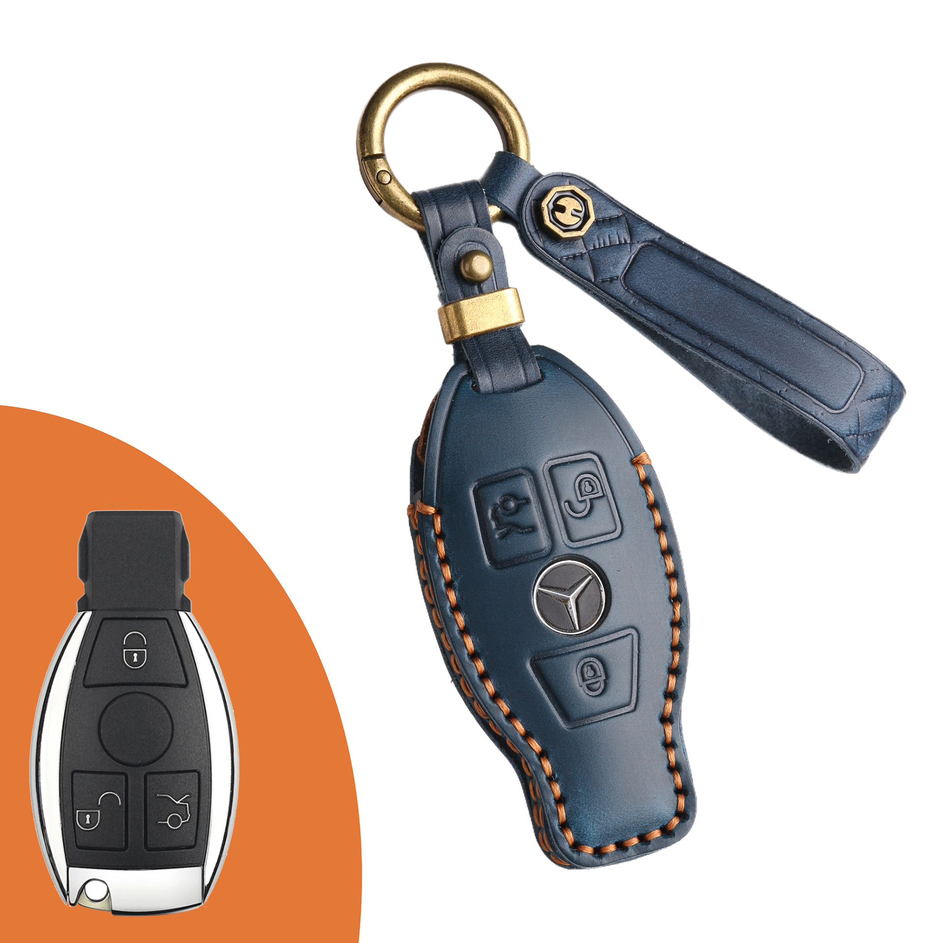 Key Fob Cover For Mercedes,Crazy Horse Leather