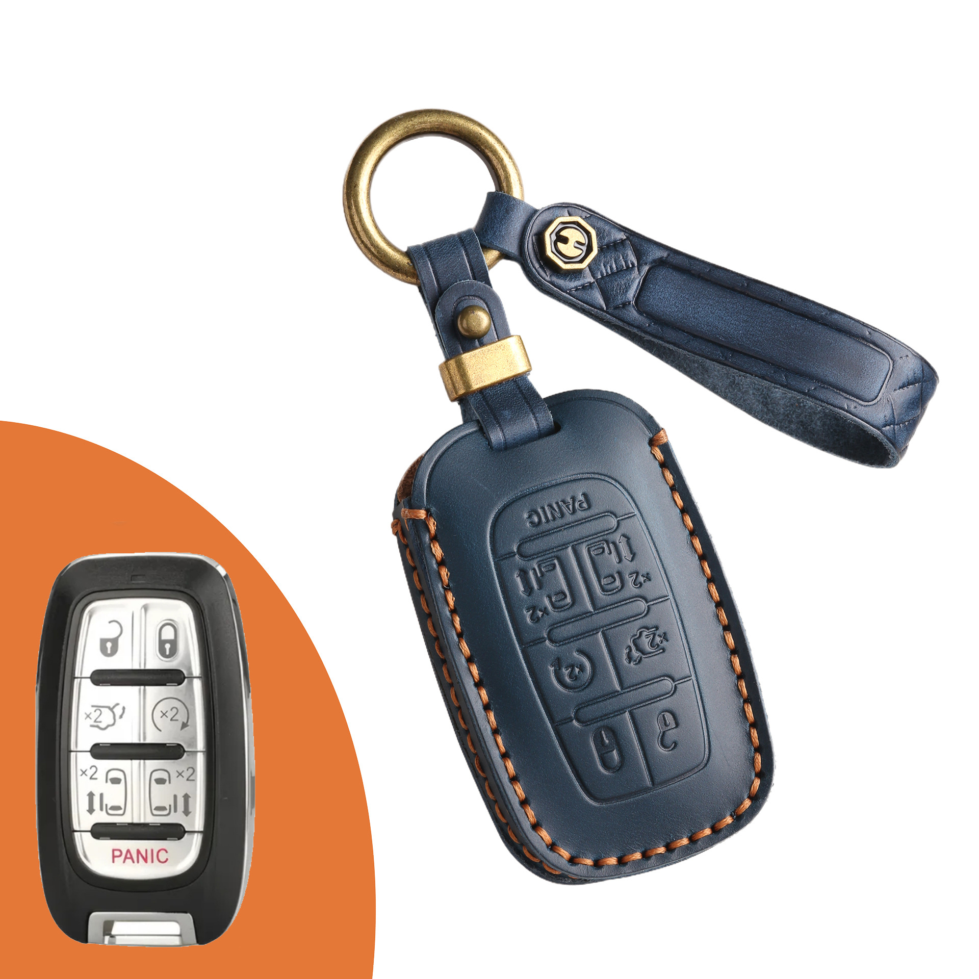 Key Fob Cover For Chrysler,Crazy Horse Leather