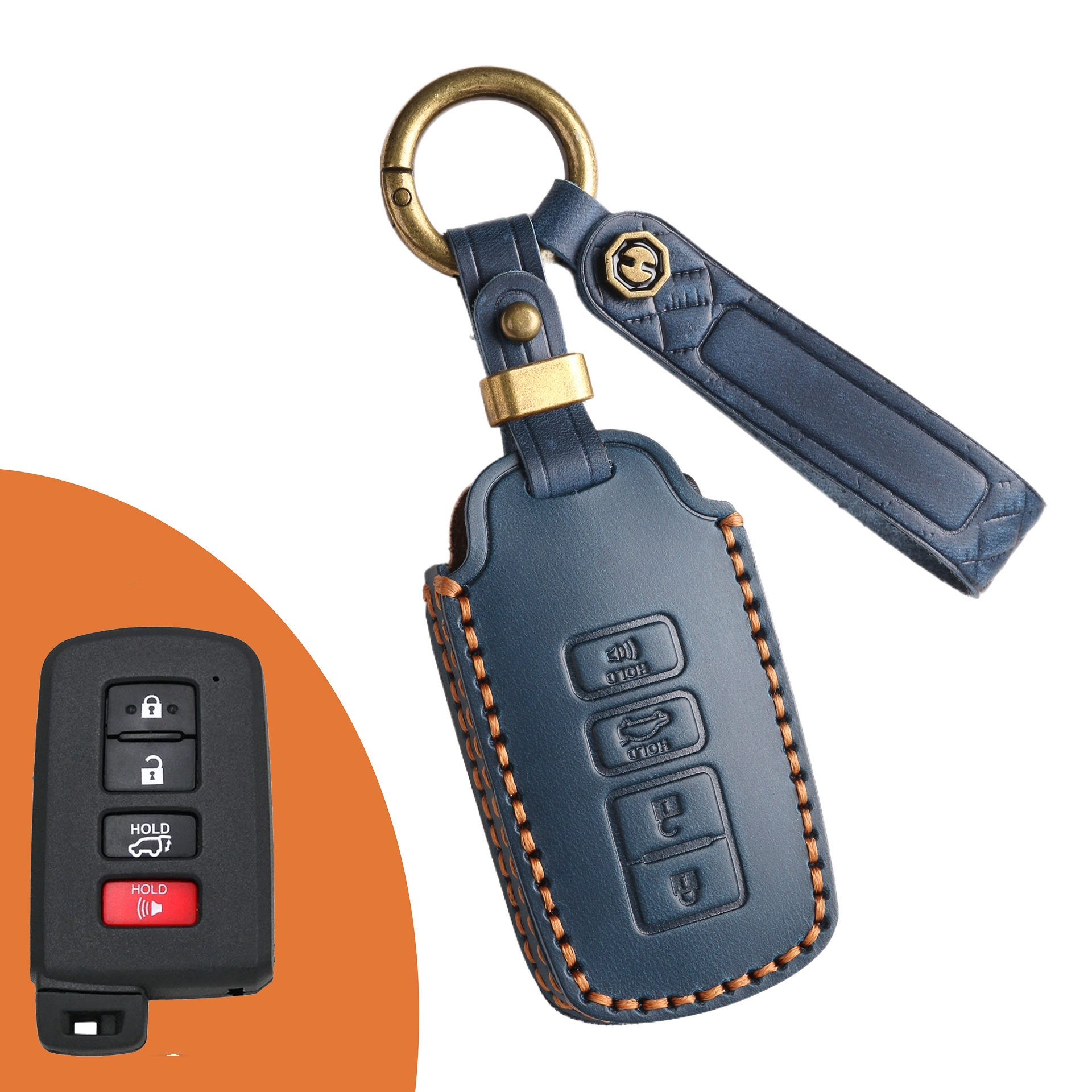 Key Fob Cover For TOYOTA Tacoma,Crazy Horse Leather