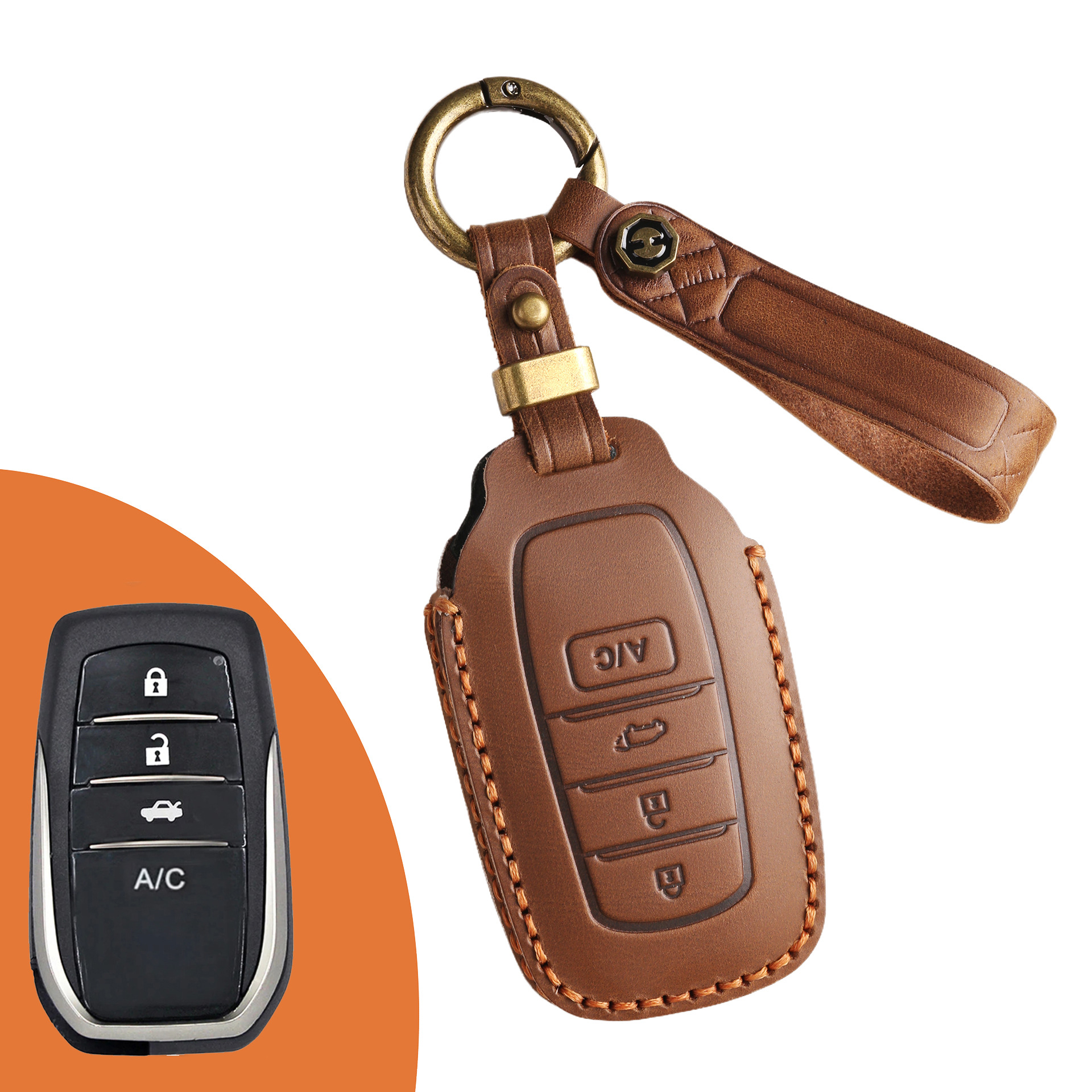 Key Fob Cover For TOYOTA ,Crazy Horse Leather