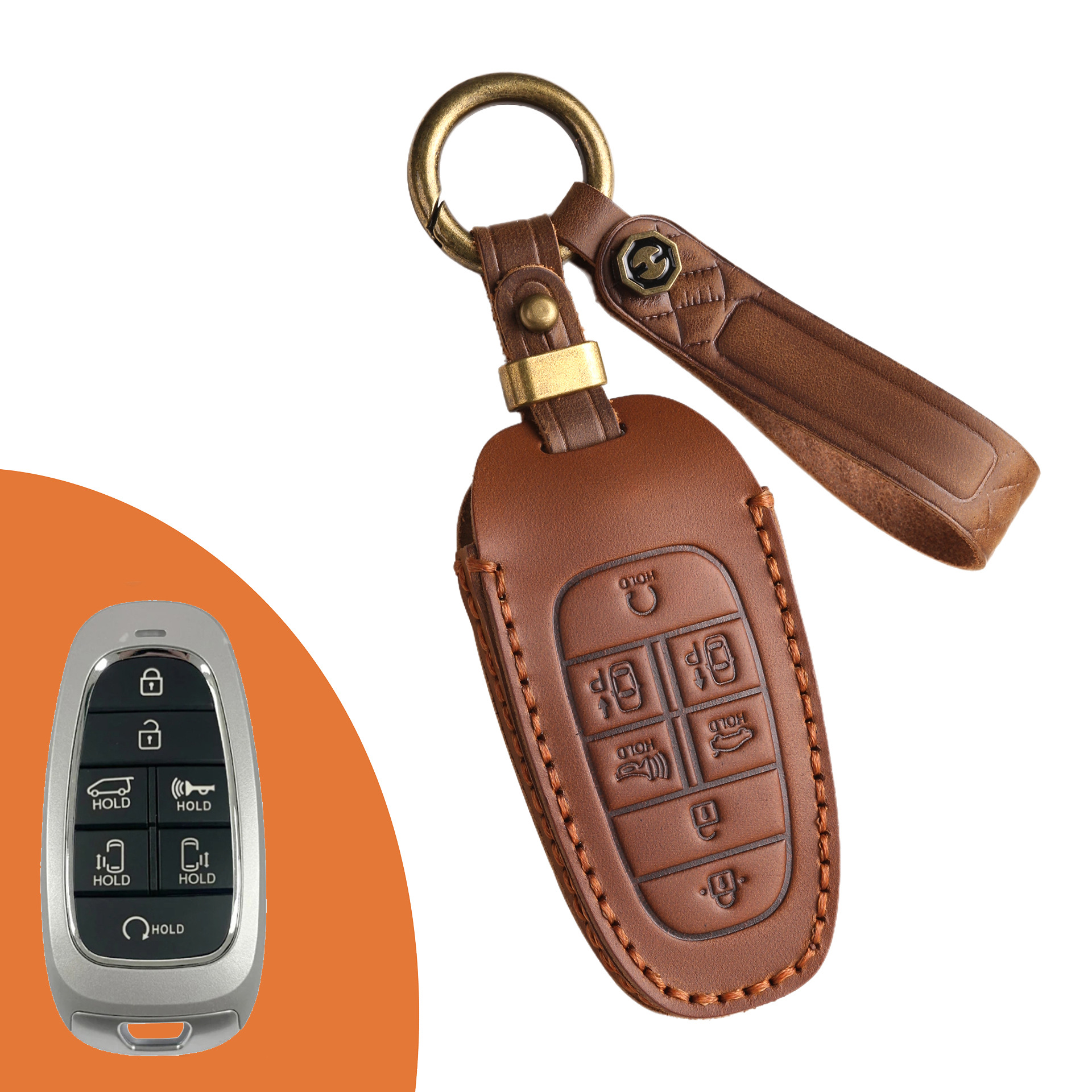 Key Fob Cover For Hyundai Sonata,Crazy Horse Leather