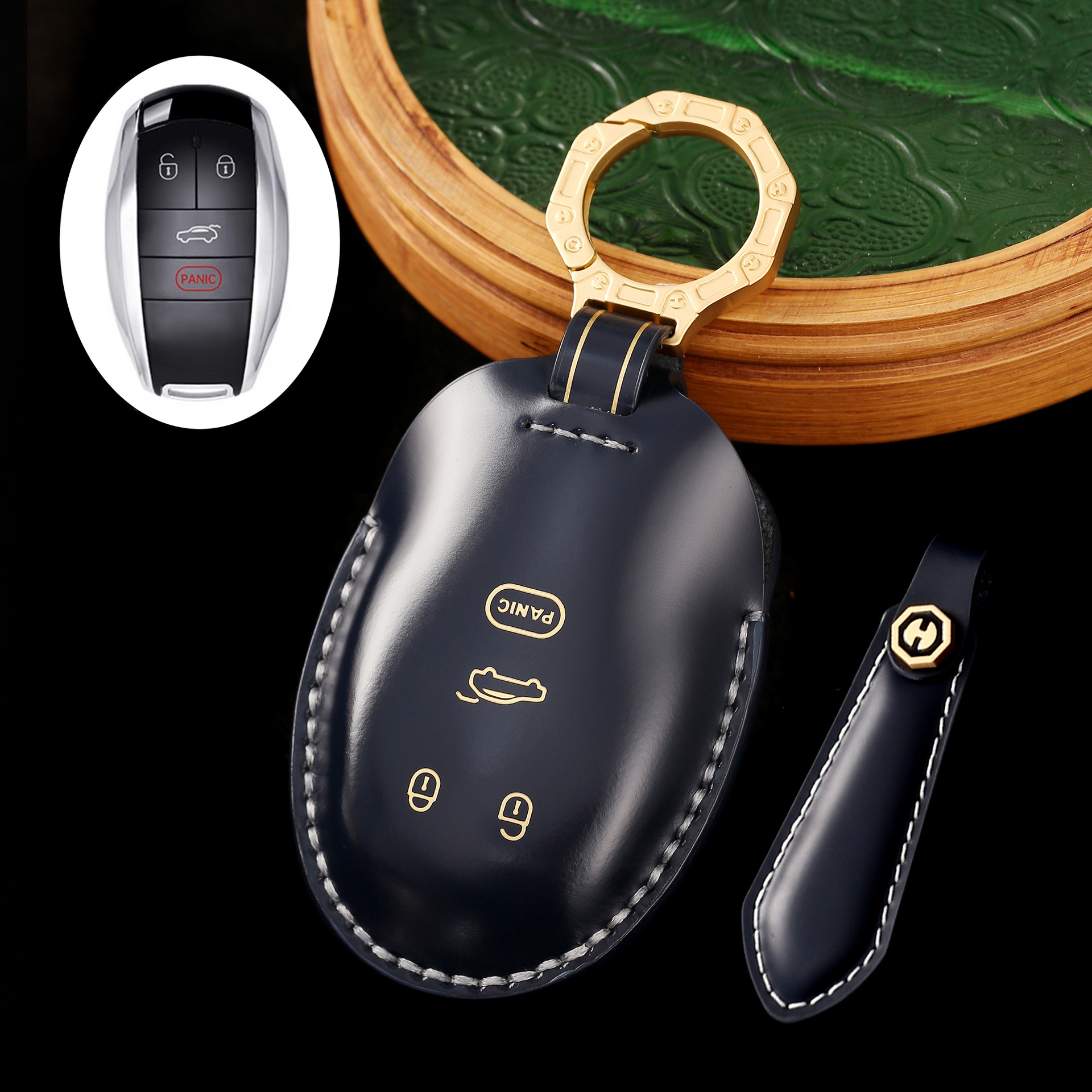 Key Fob Cover For Bentley Continental,Cordovan Leather