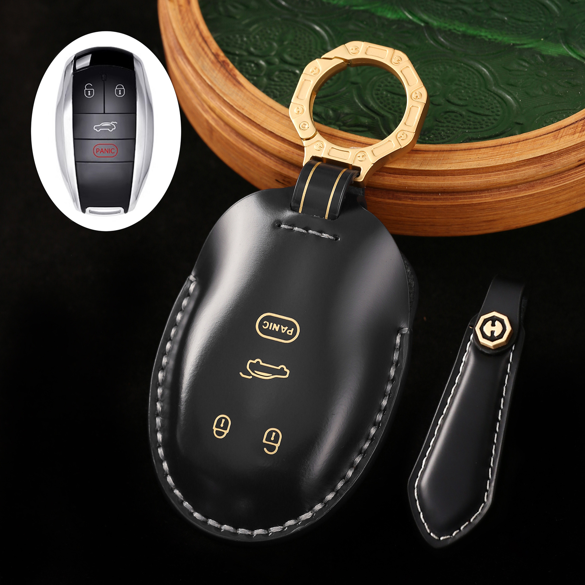 Key Fob Cover For Bentley Continental,Cordovan Leather