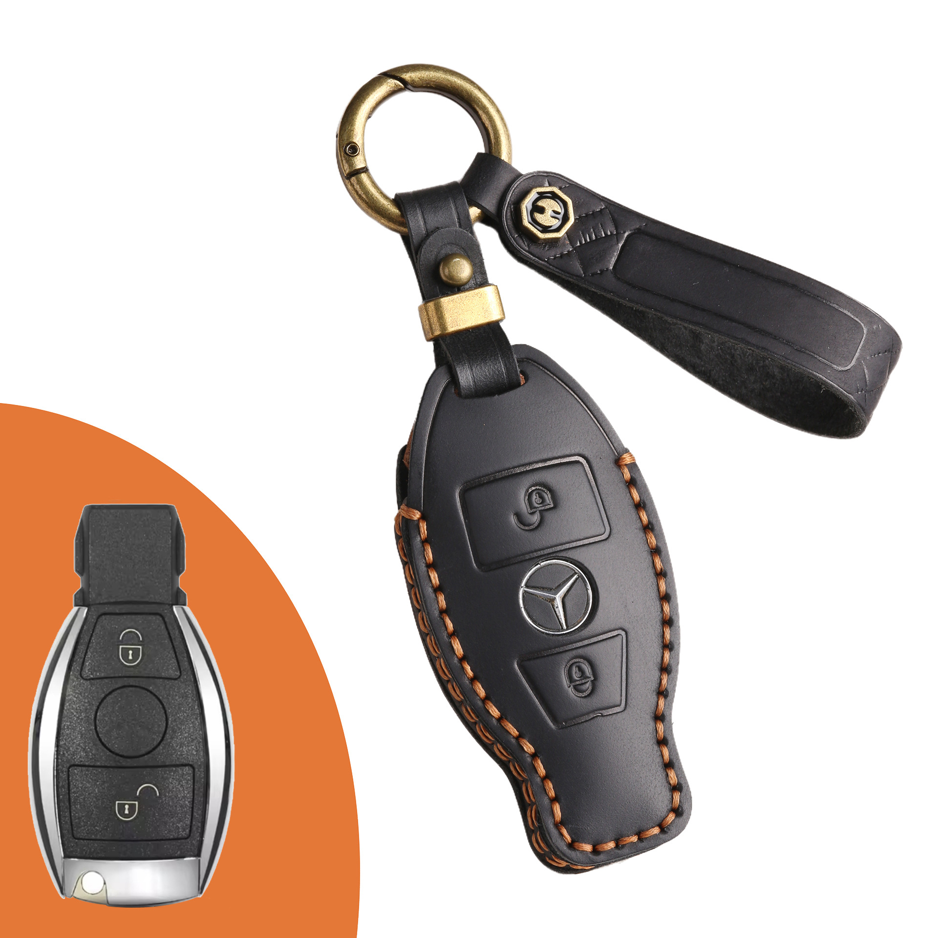 Key Fob Cover For Mercedes,Crazy Horse Leather