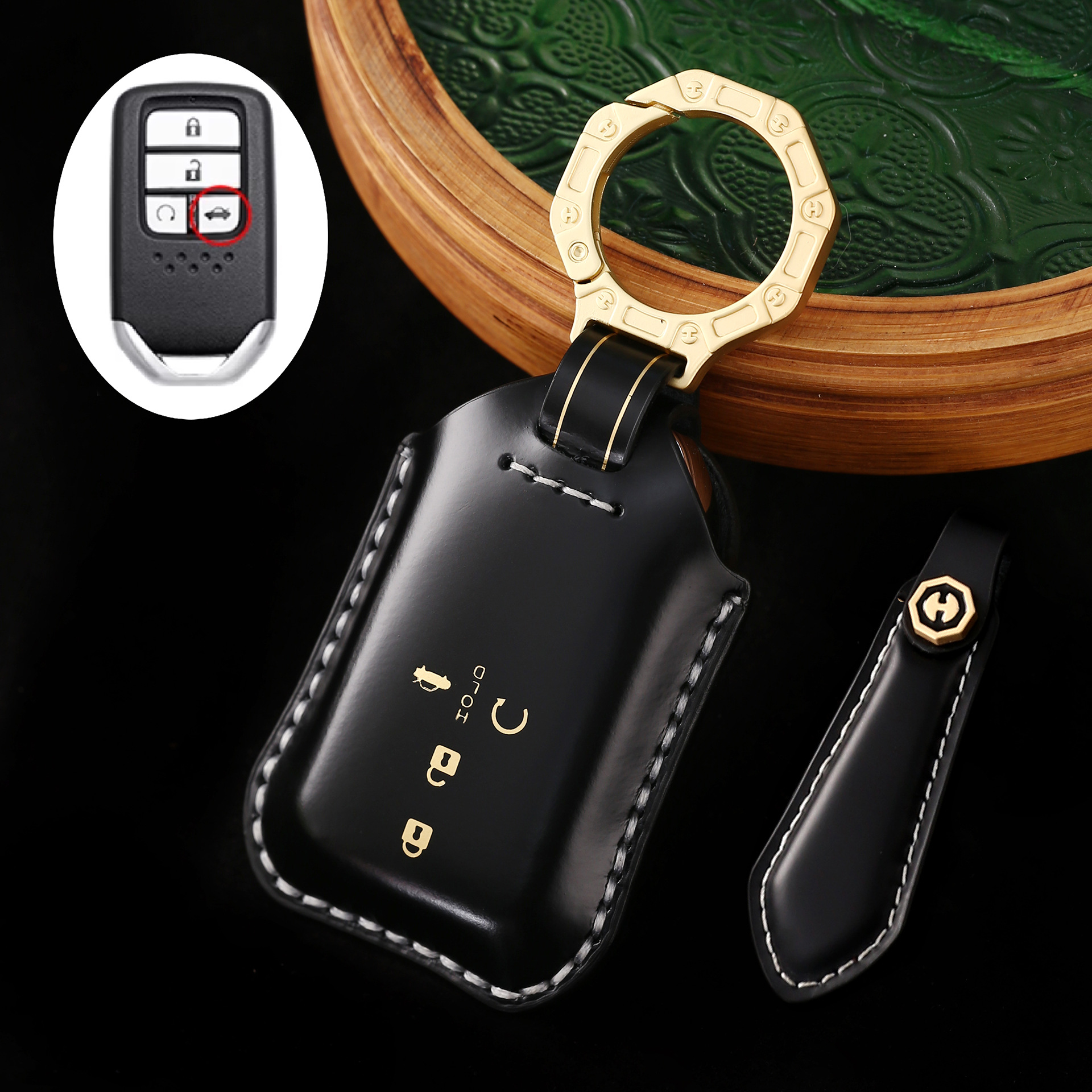 Key Fob Cover For Honda,Cordovan Leather
