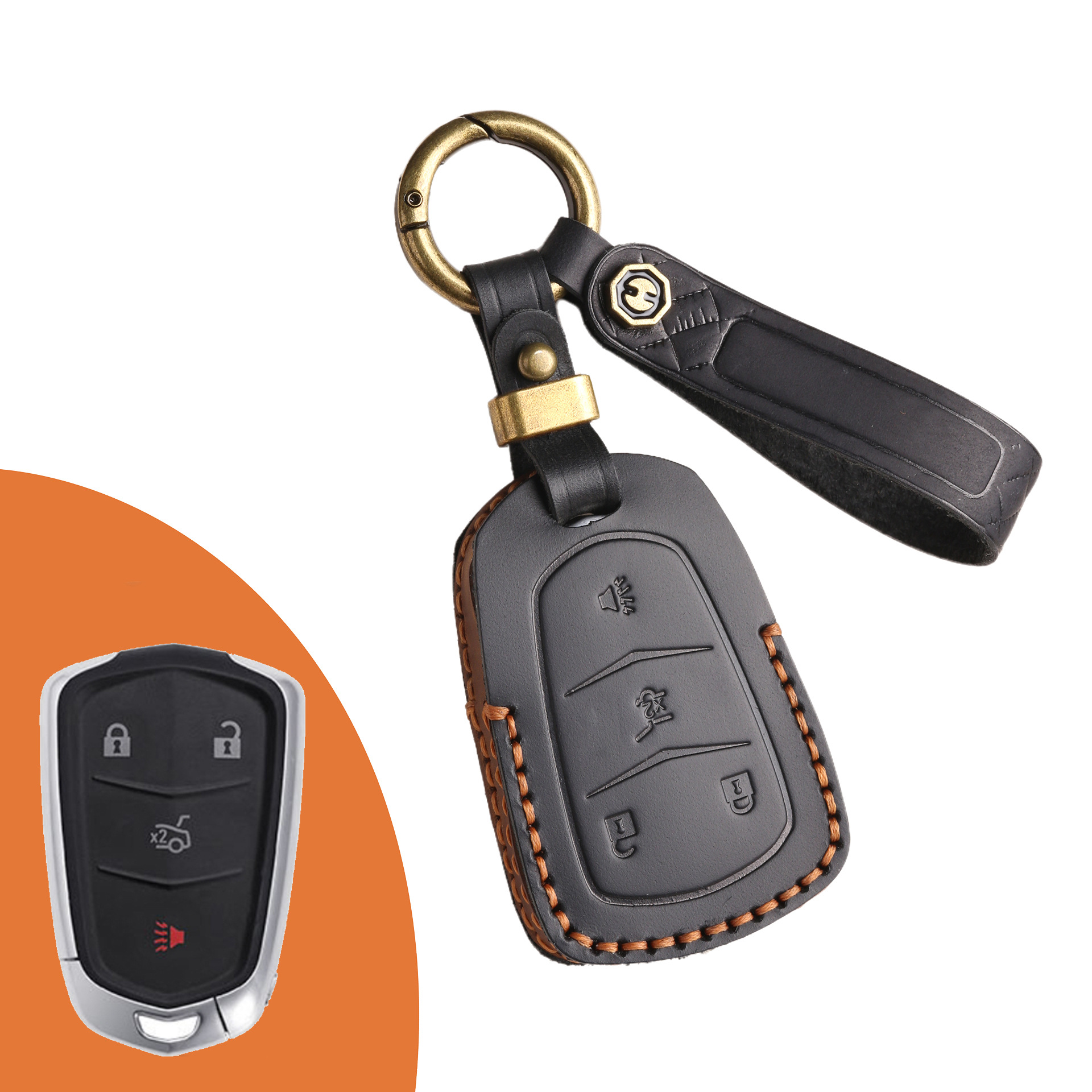 Key Fob Cover For Cadillac,Crazy Horse Leather