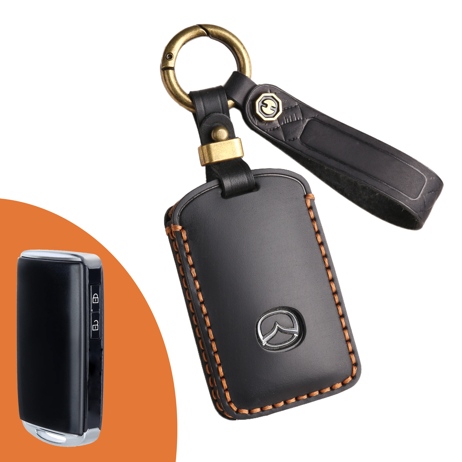 Key Fob Cover For Mazda 3,Crazy Horse Leather
