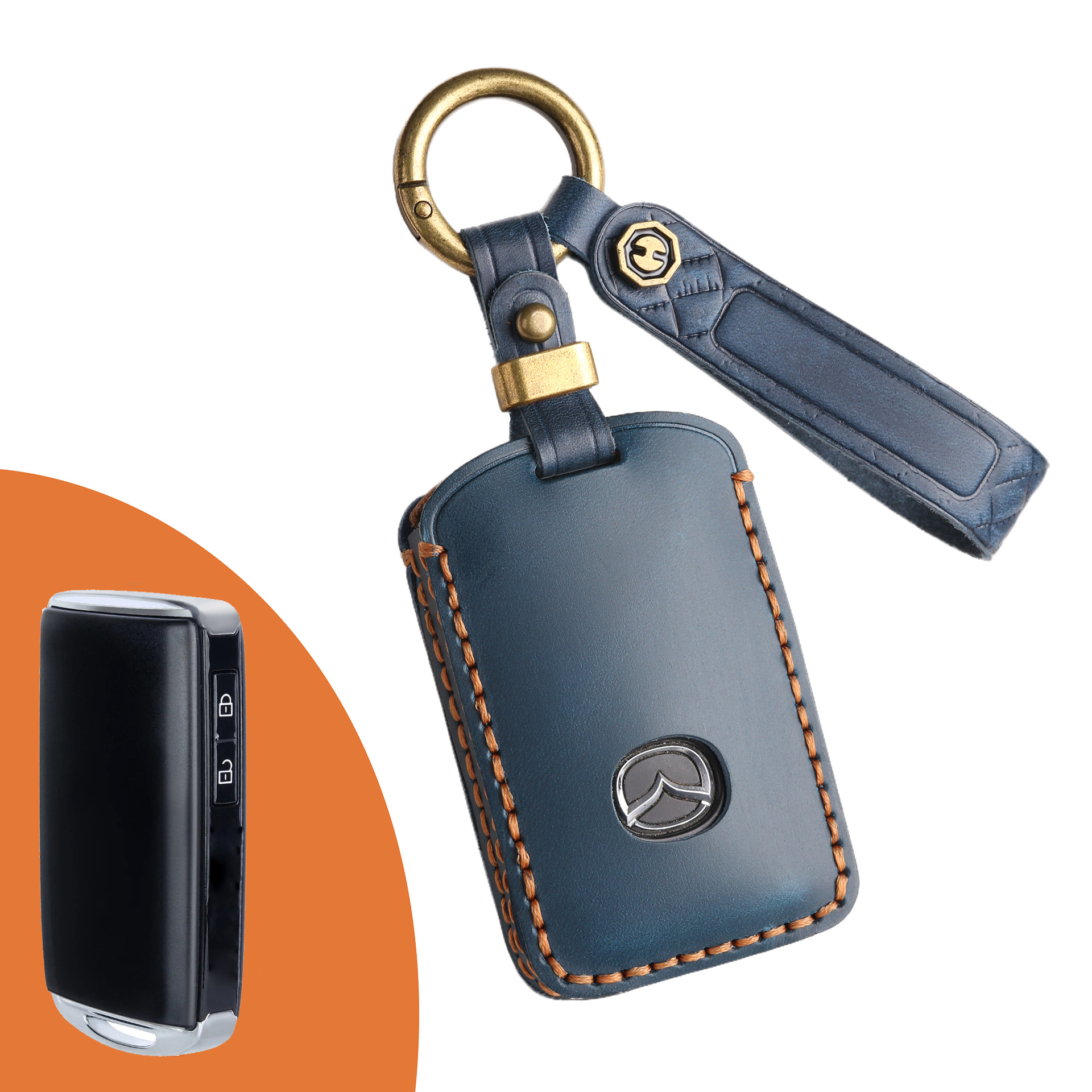 Key Fob Cover For Mazda 3,Crazy Horse Leather