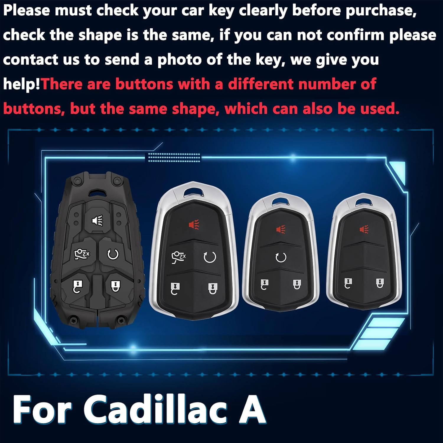 Key Fob Cover For Cadillac,Metal-Mecha