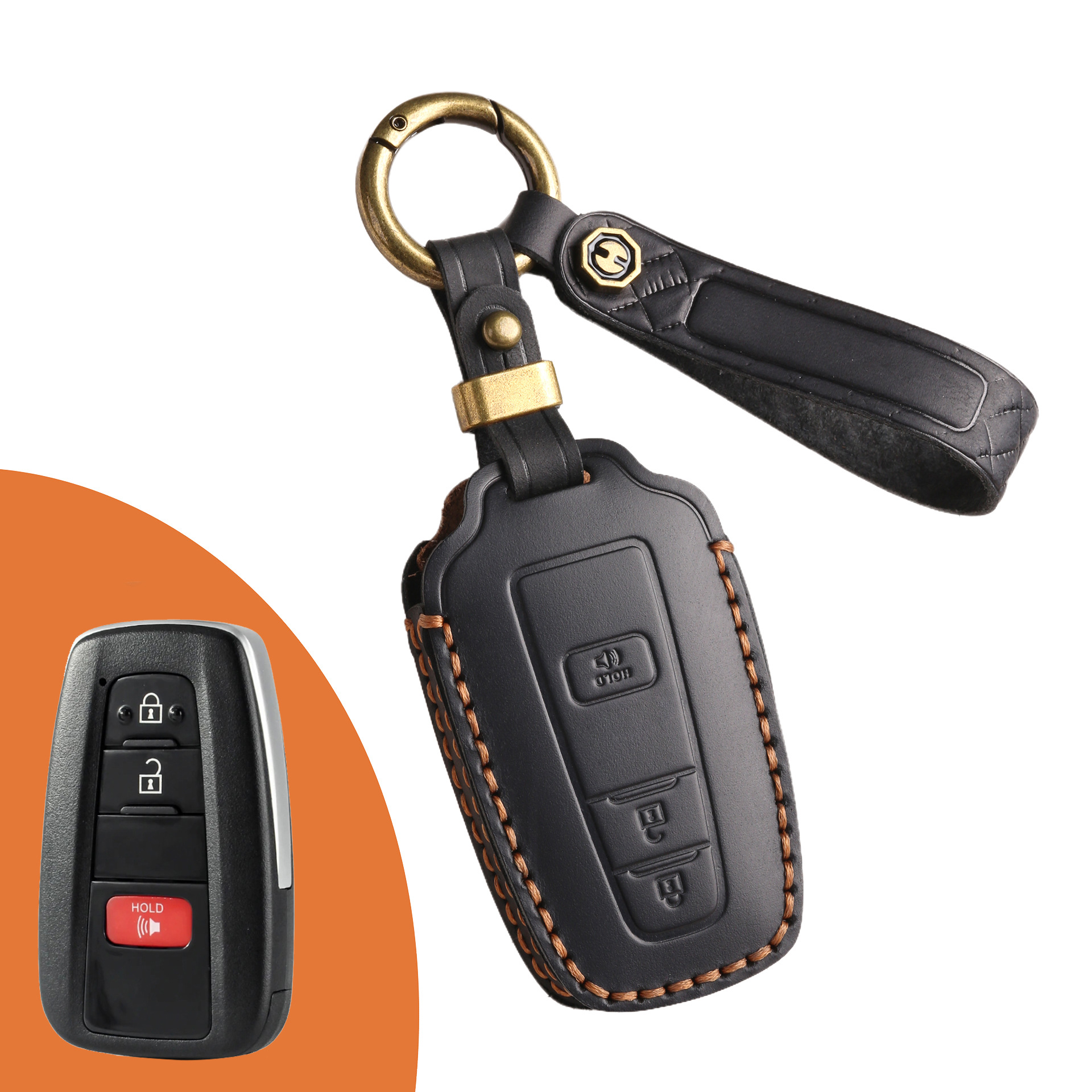 Key Fob Cover For TOYOTA Camry,Crazy Horse Leather