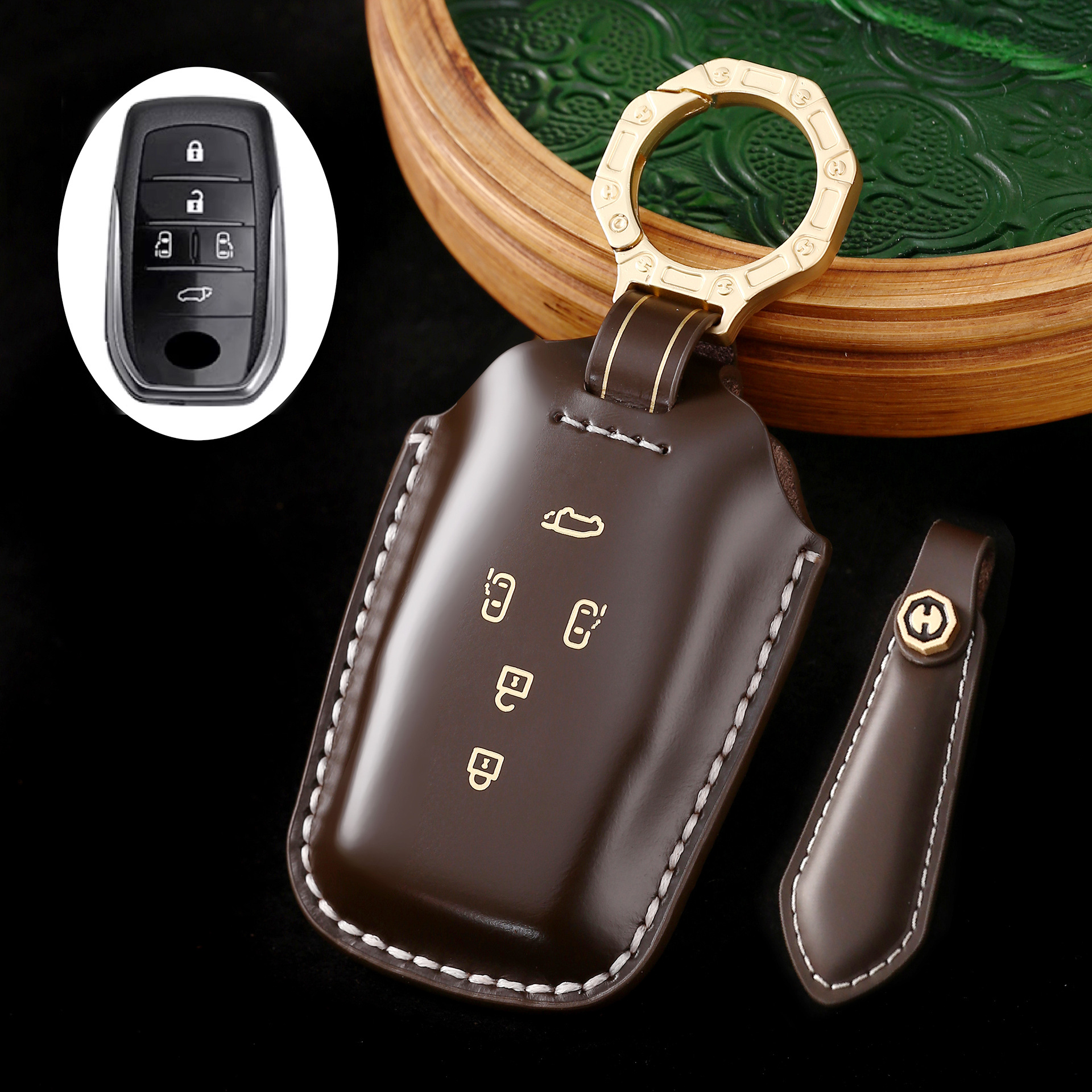 Key Fob Cover For Toyota,Cordovan Leather