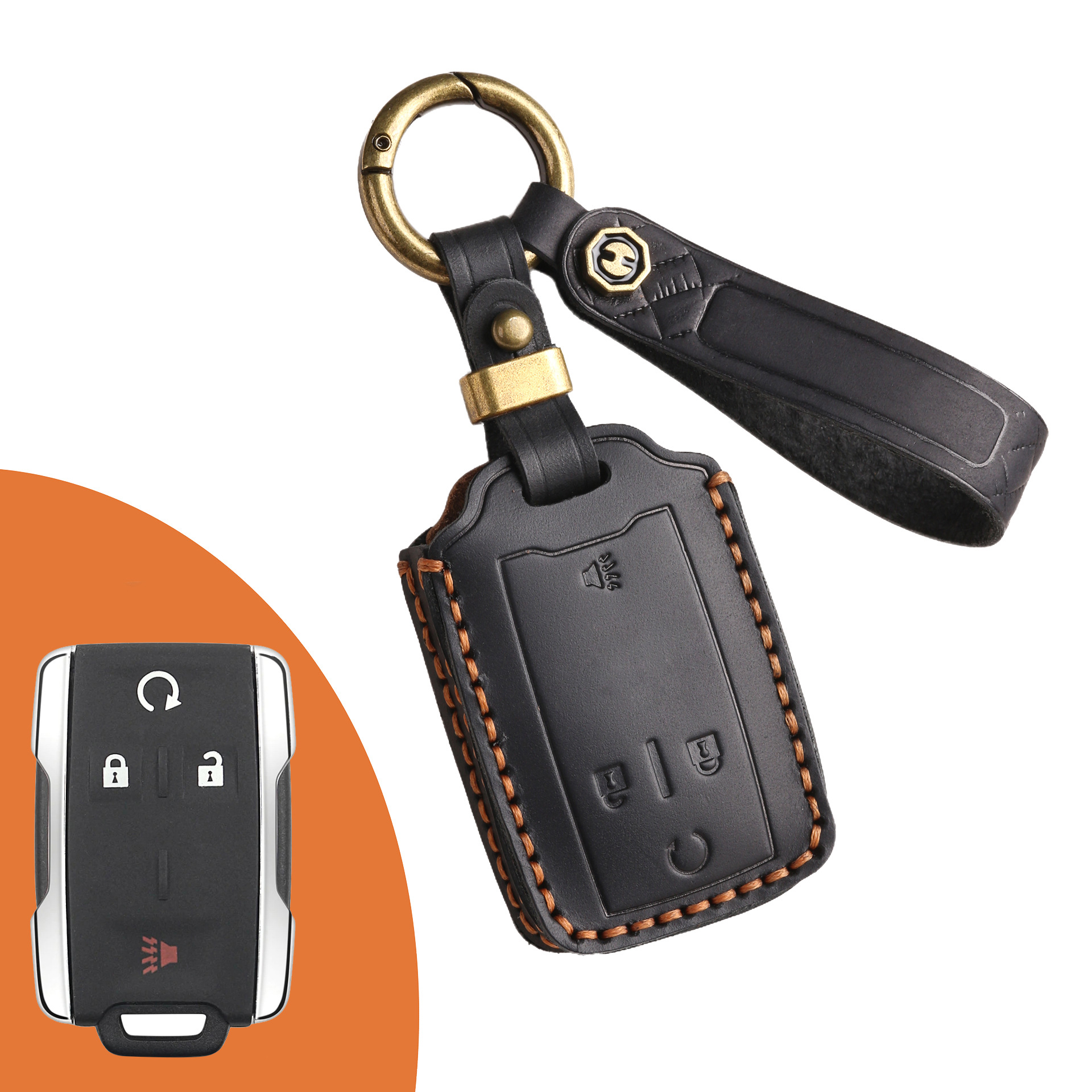 Key Fob Cover For GMC,Crazy Horse Leather