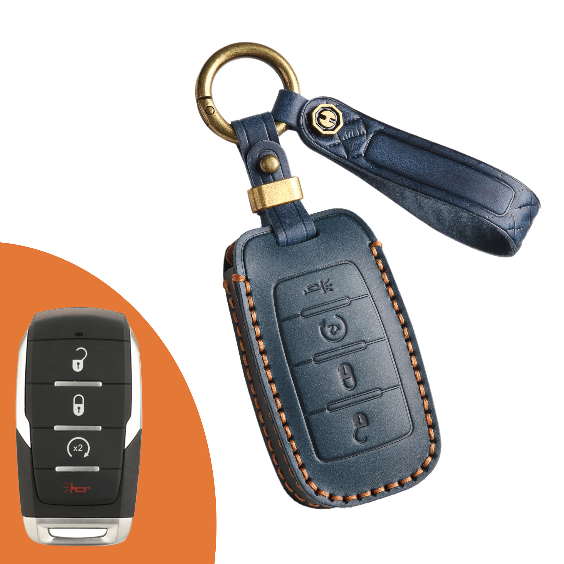 Key Fob Cover For Dodge,Crazy Horse Leather