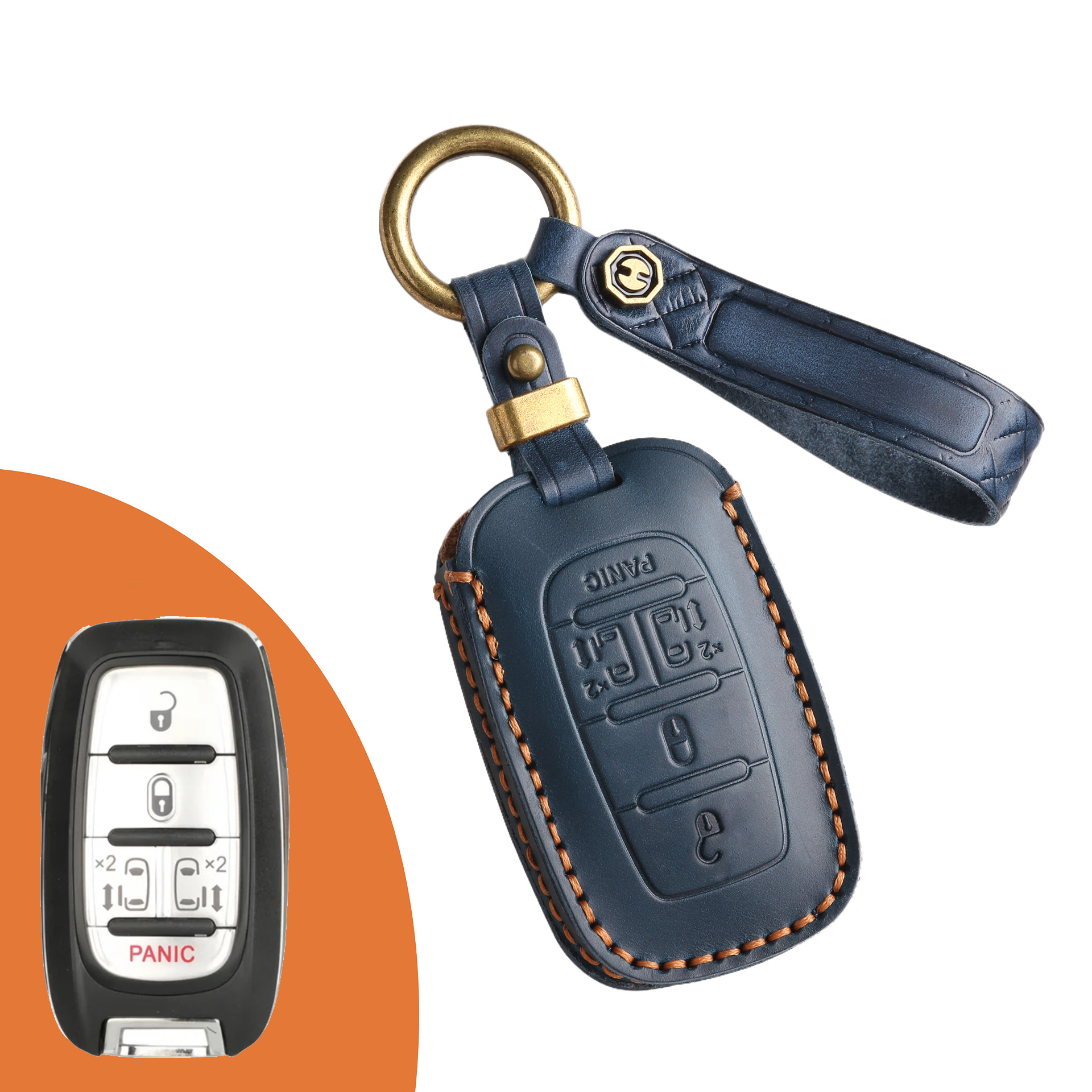 Key Fob Cover For Chrysler,Crazy Horse Leather