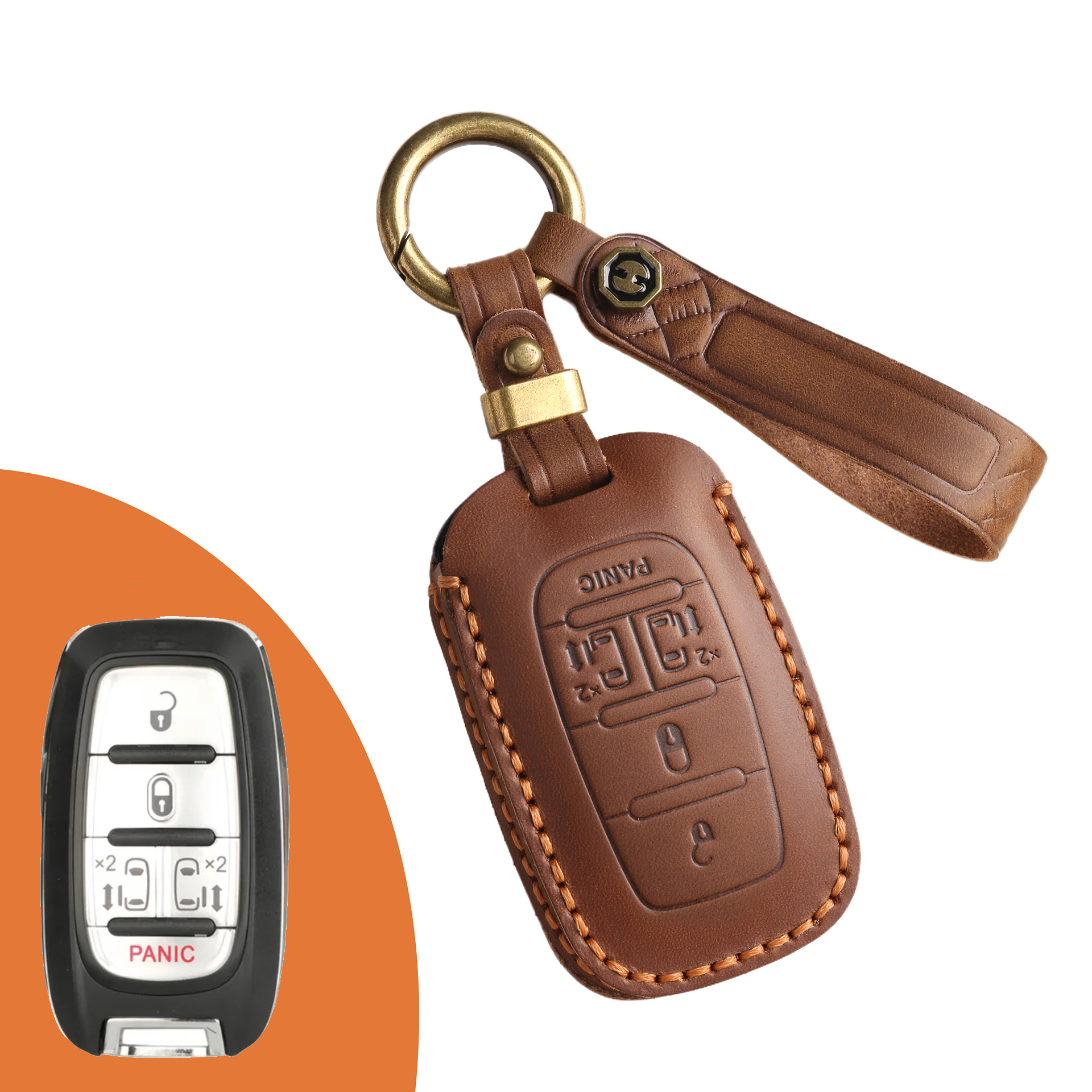 Key Fob Cover For Chrysler,Crazy Horse Leather