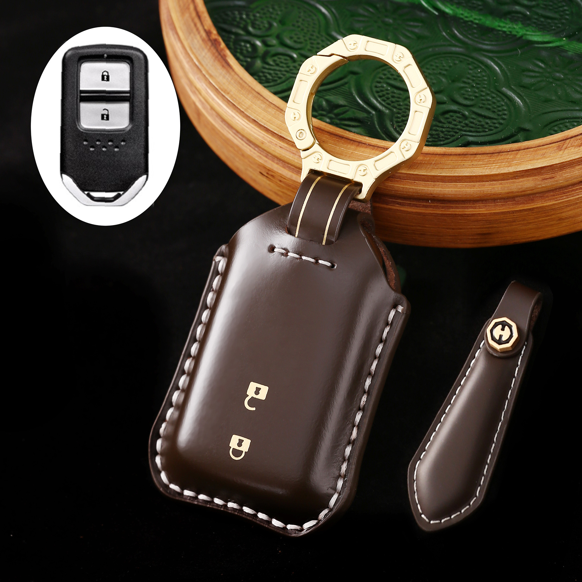 Key Fob Cover For Honda,Cordovan Leather