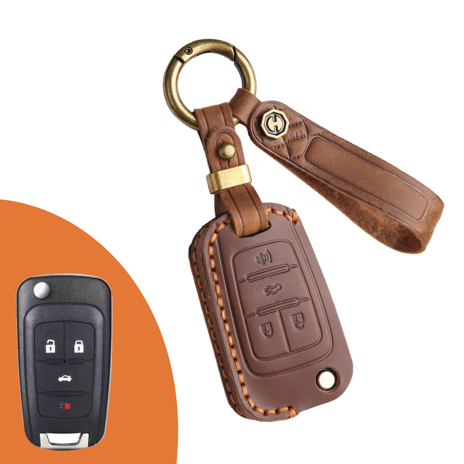 Key Fob Cover For Chevy,Crazy Horse Leather