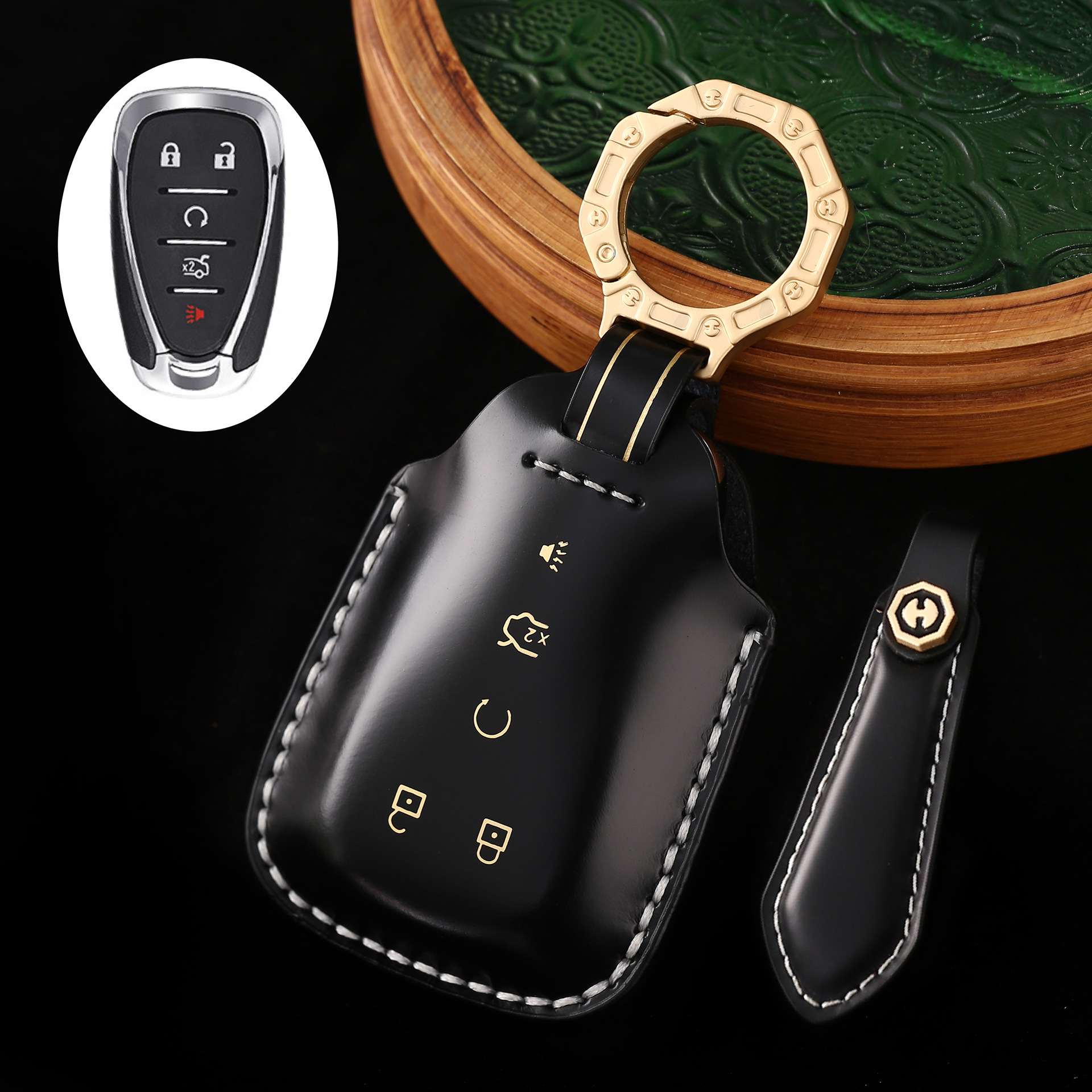 Key Fob Cover For Chevy,Cordovan Leather