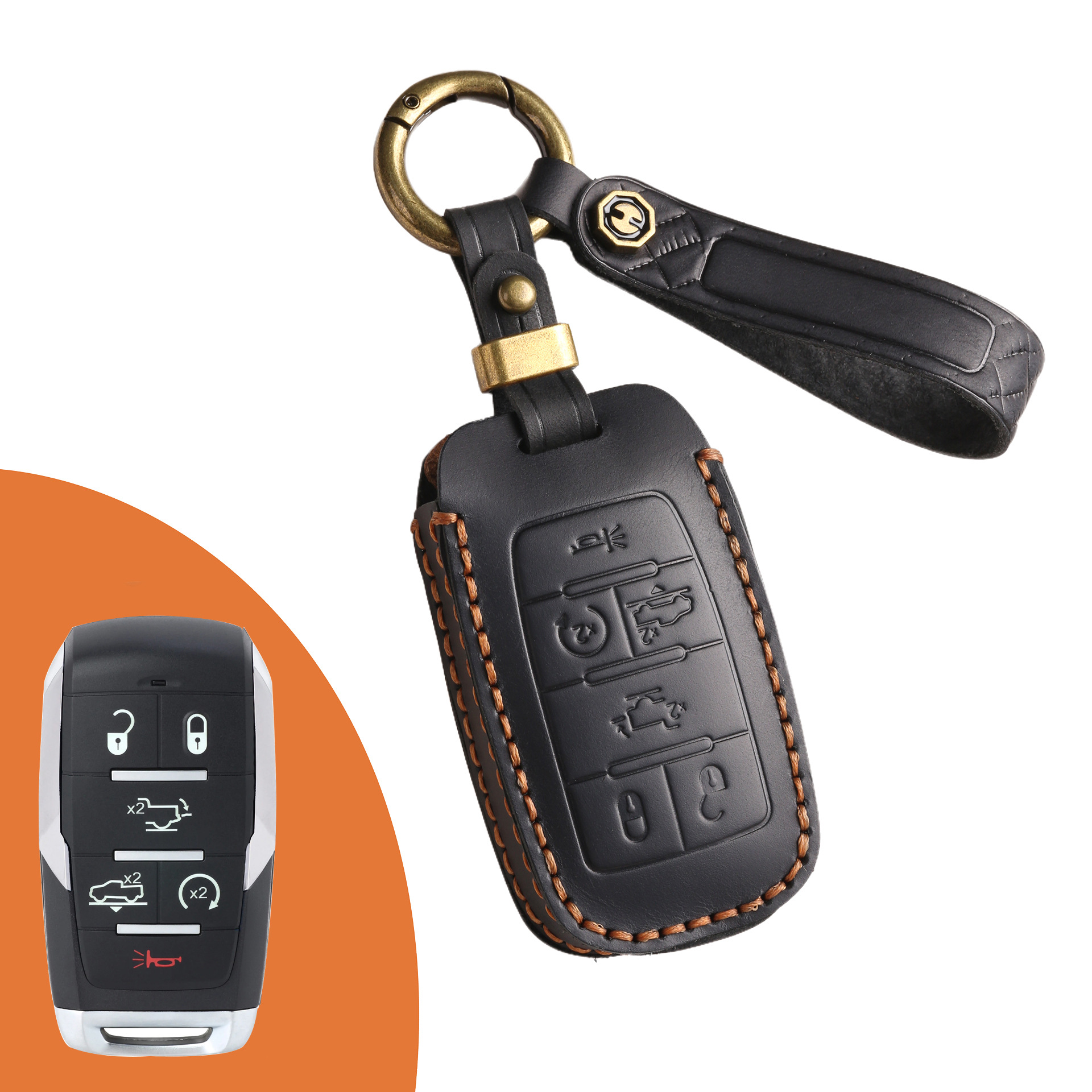 Key Fob Cover For Dodge,Crazy Horse Leather