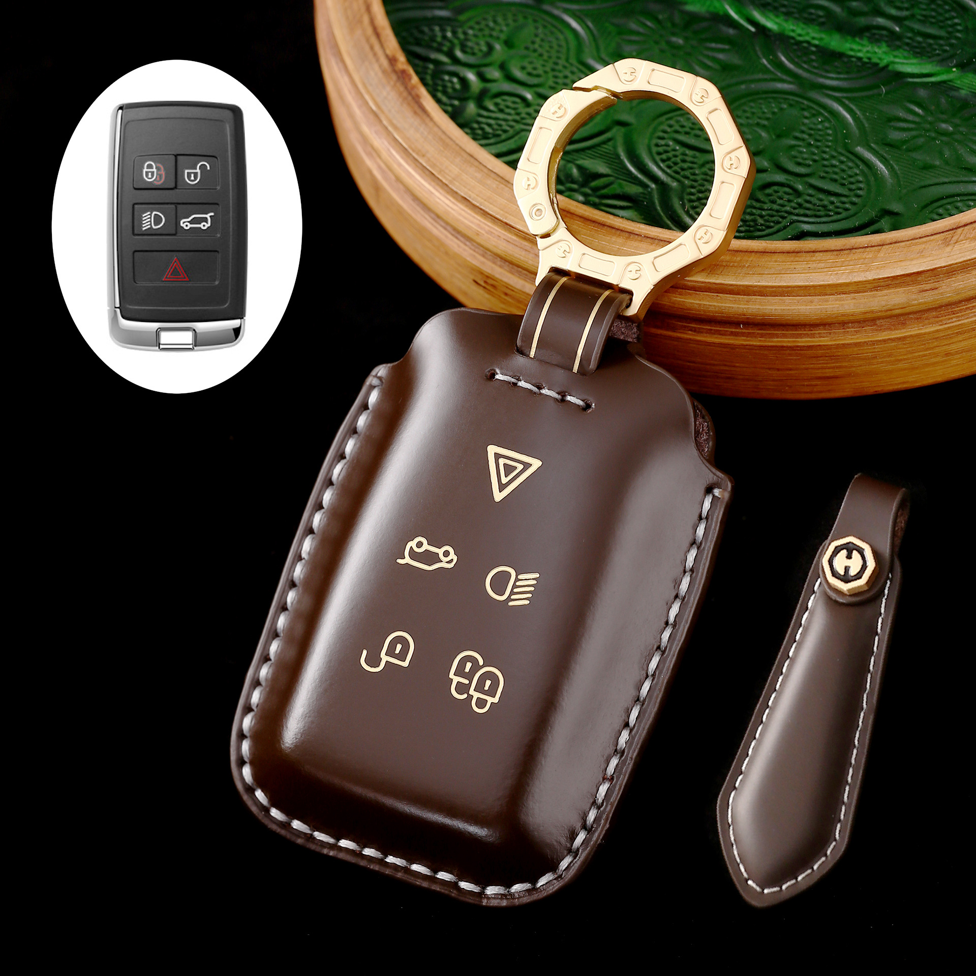 Key Fob Cover For Land Rover Discovery,Cordovan Leather