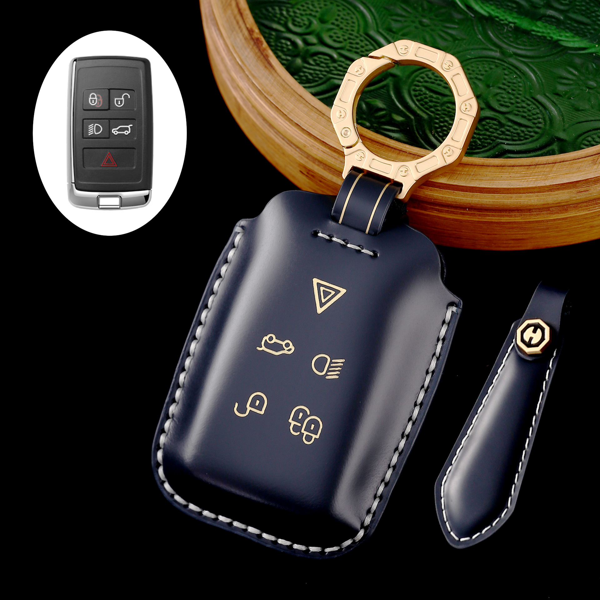Key Fob Cover For Land Rover Discovery,Cordovan Leather