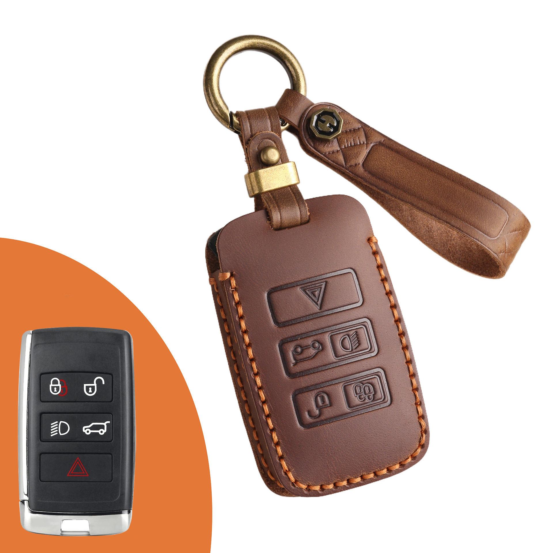 Key Fob Cover For Land Rover Discovery,Crazy Horse Leather