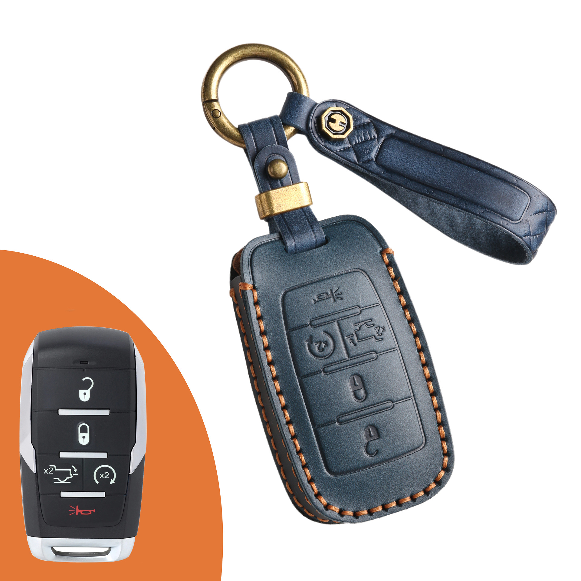 Key Fob Cover For Dodge,Crazy Horse Leather