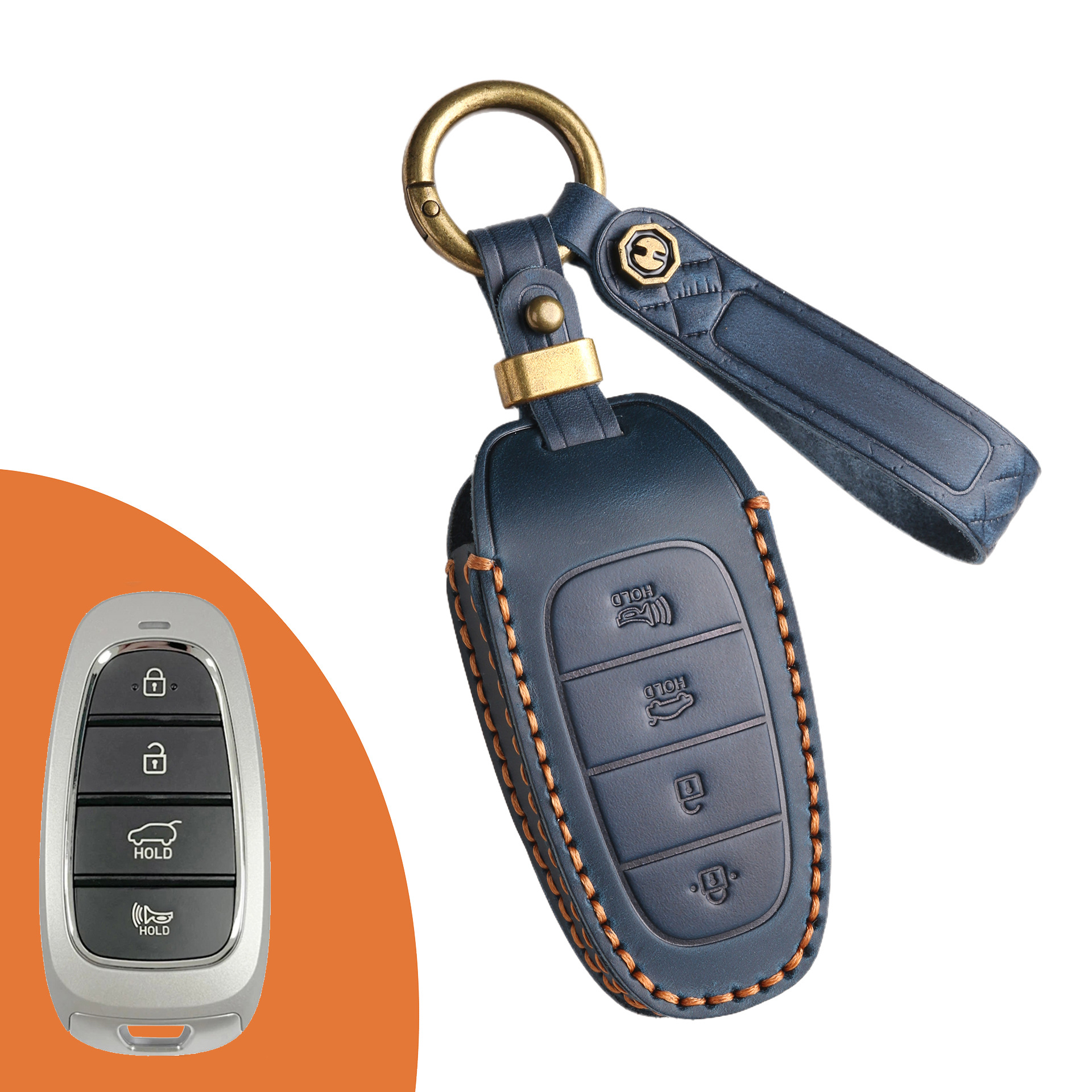 Key Fob Cover For Hyundai Sonata,Crazy Horse Leather