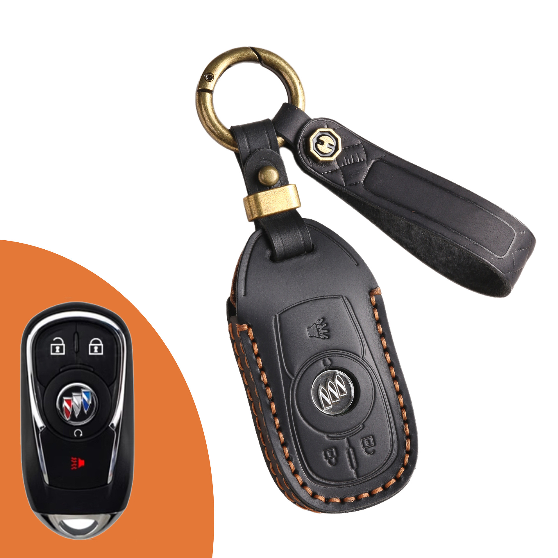 Key Fob Cover For Buick,Crazy Horse Leather