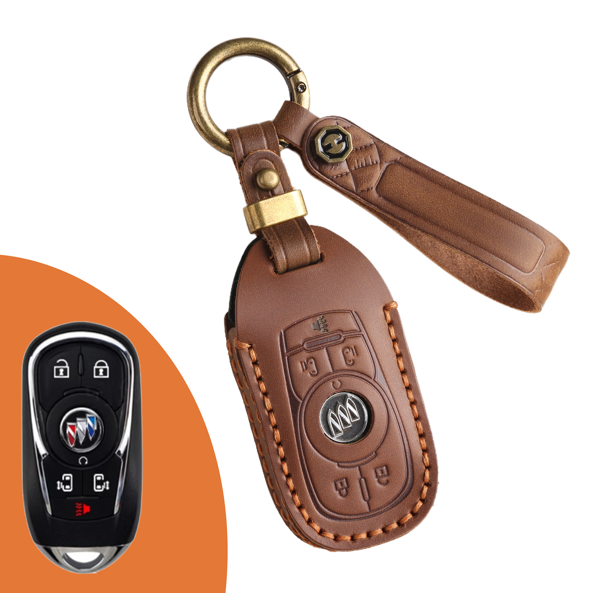 Key Fob Cover For Buick,Crazy Horse Leather