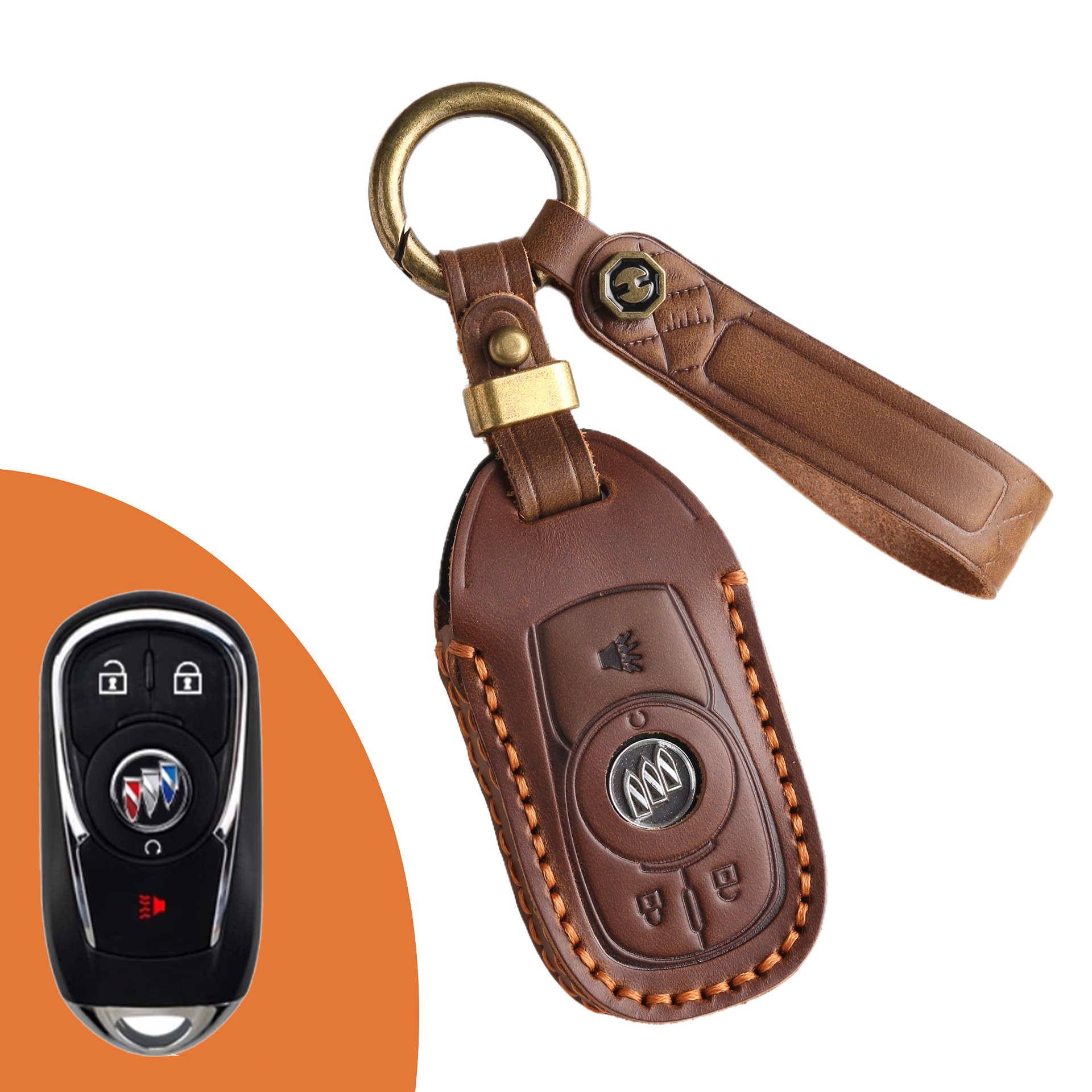 Key Fob Cover For Buick,Crazy Horse Leather