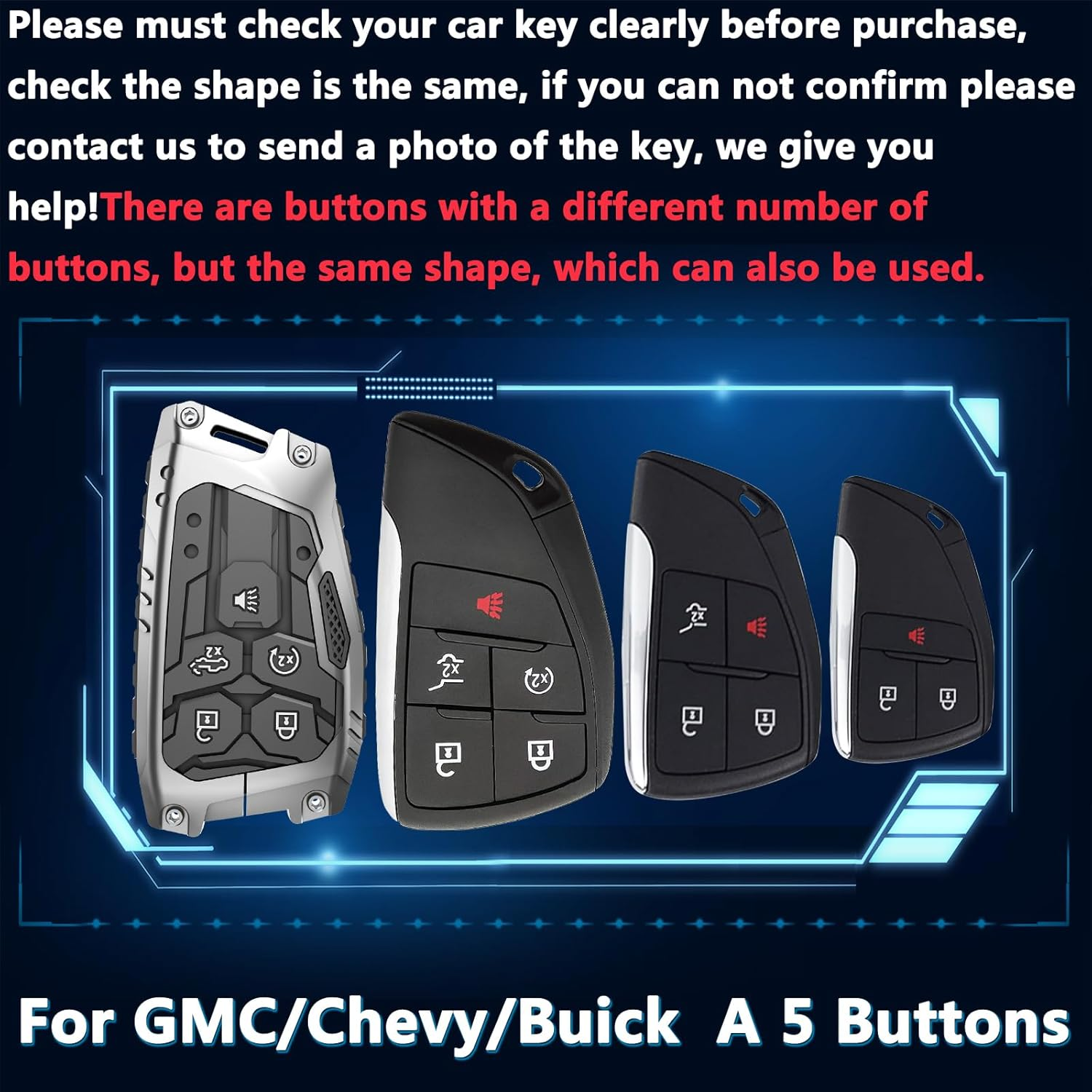 Key Fob Cover For Buick,Metal-Mecha