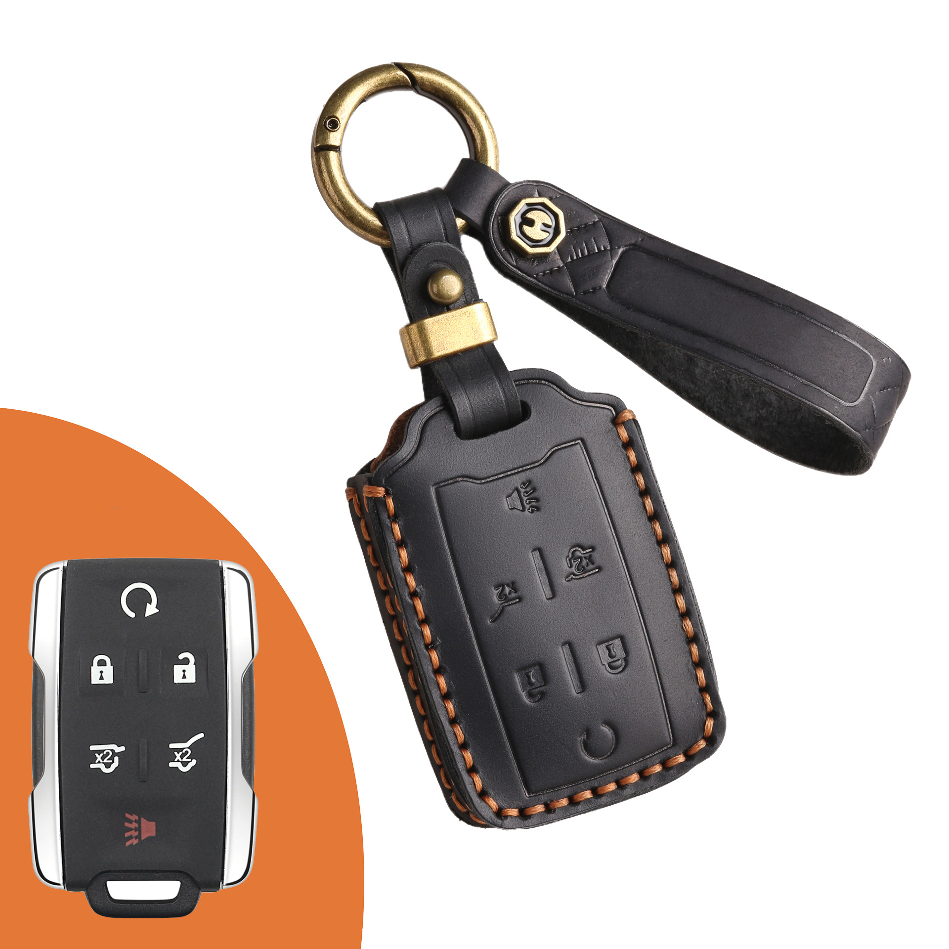 Key Fob Cover For GMC,Crazy Horse Leather