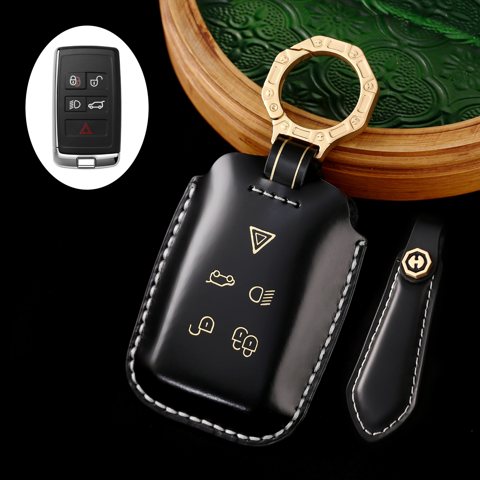 Key Fob Cover For Land Rover Discovery,Cordovan Leather