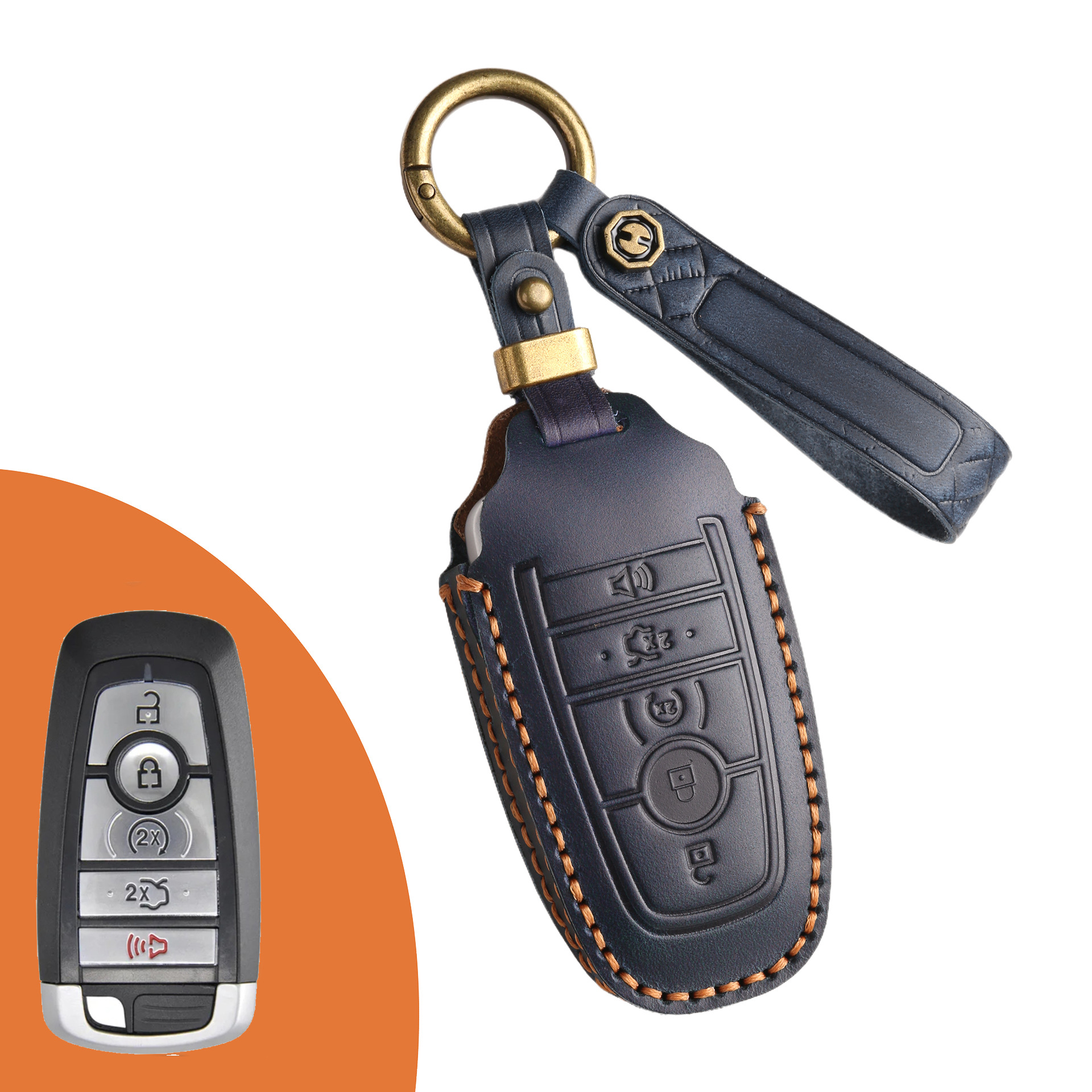Key Fob Cover For Ford,Crazy Horse Leather