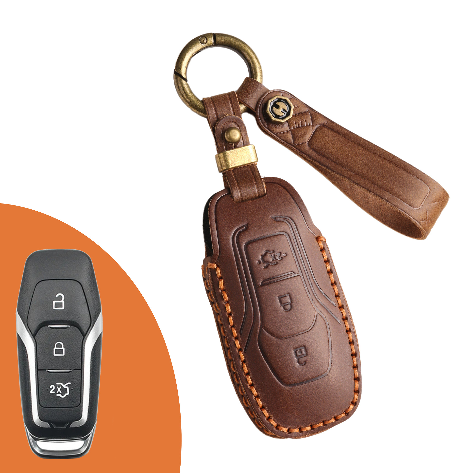 Key Fob Cover For Ford Explorer,Crazy Horse Leather