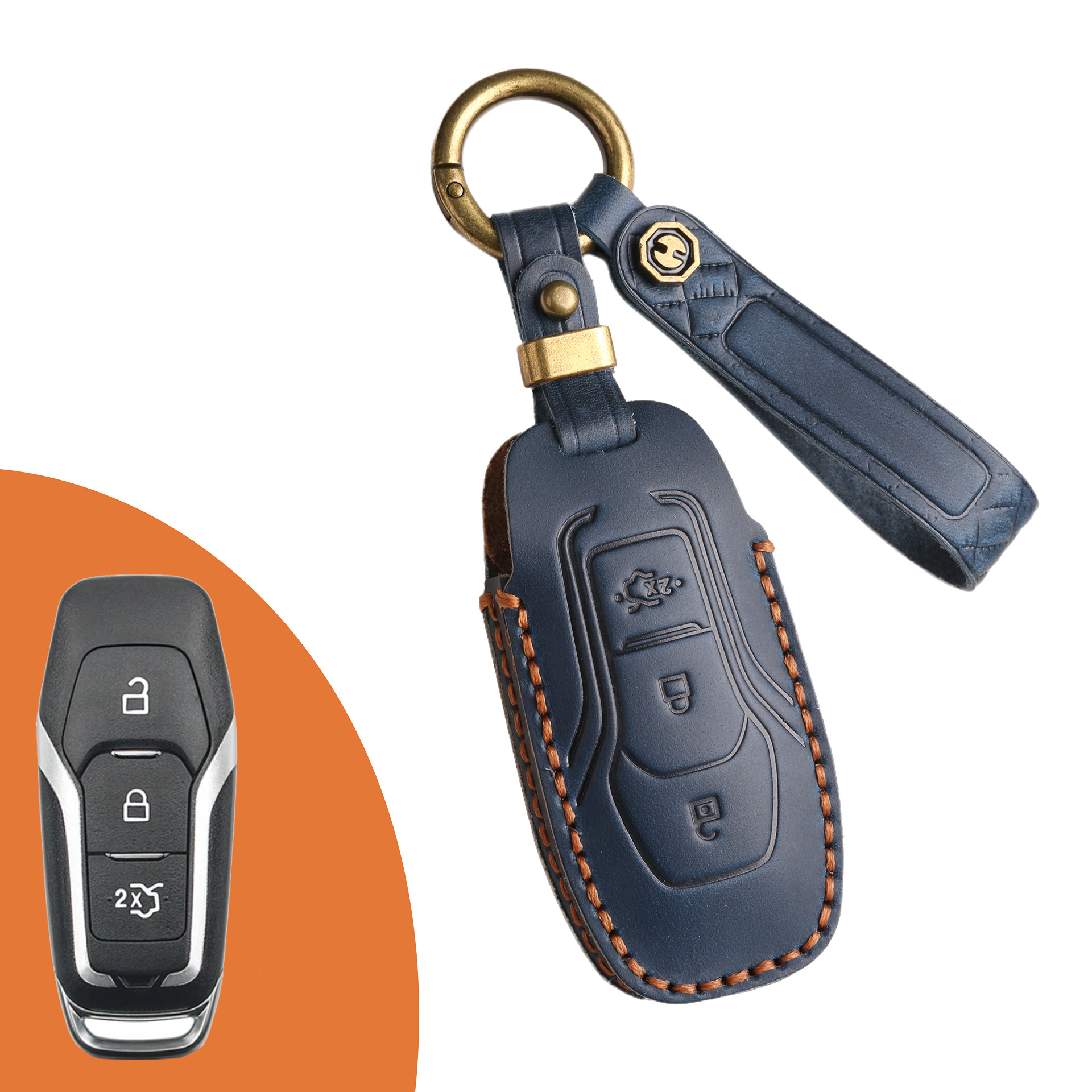 Key Fob Cover For Ford Explorer,Crazy Horse Leather