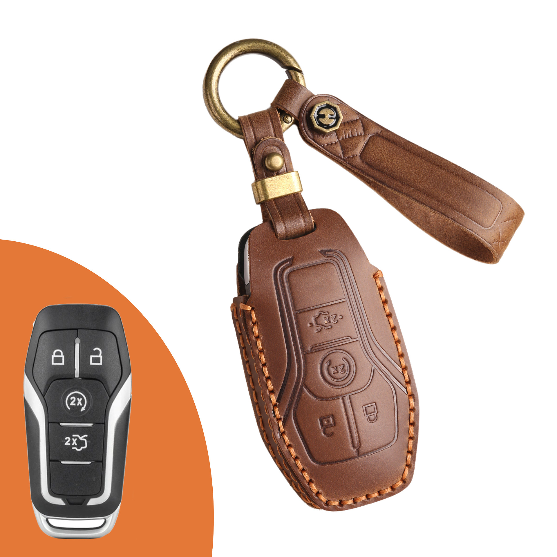 Key Fob Cover For Ford Explorer,Crazy Horse Leather