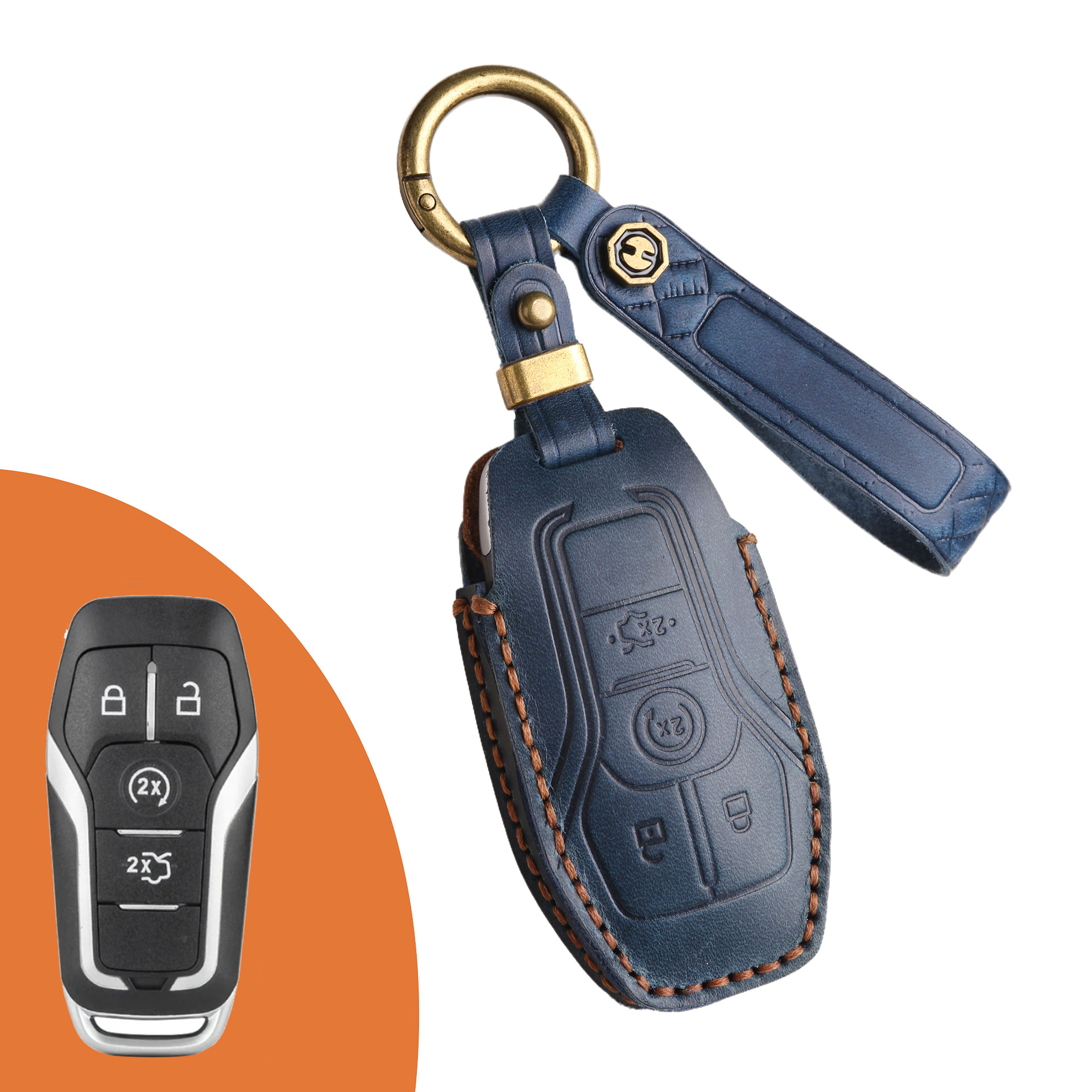 Key Fob Cover For Ford Explorer,Crazy Horse Leather