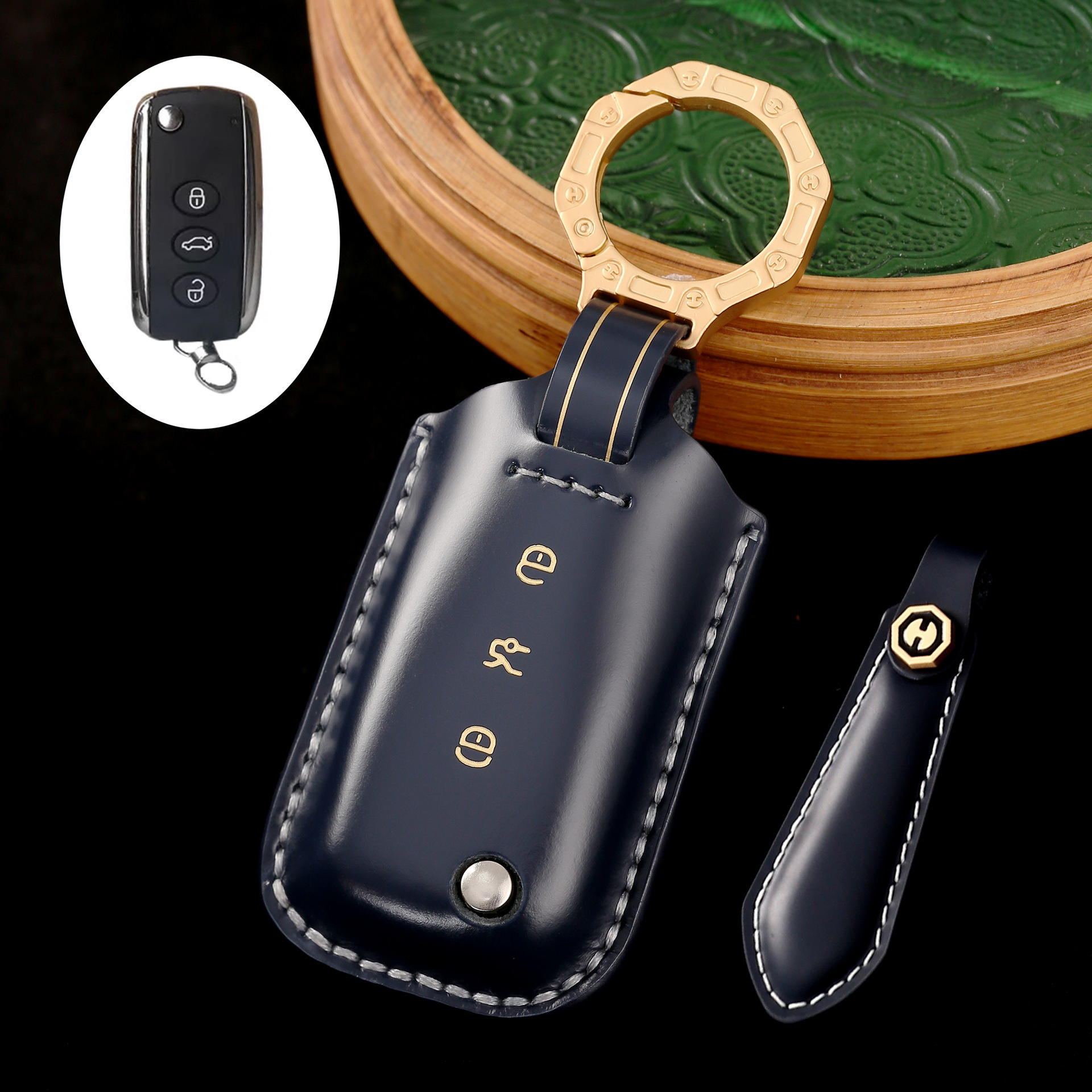 Key Fob Cover For Bentley,Cordovan Leather