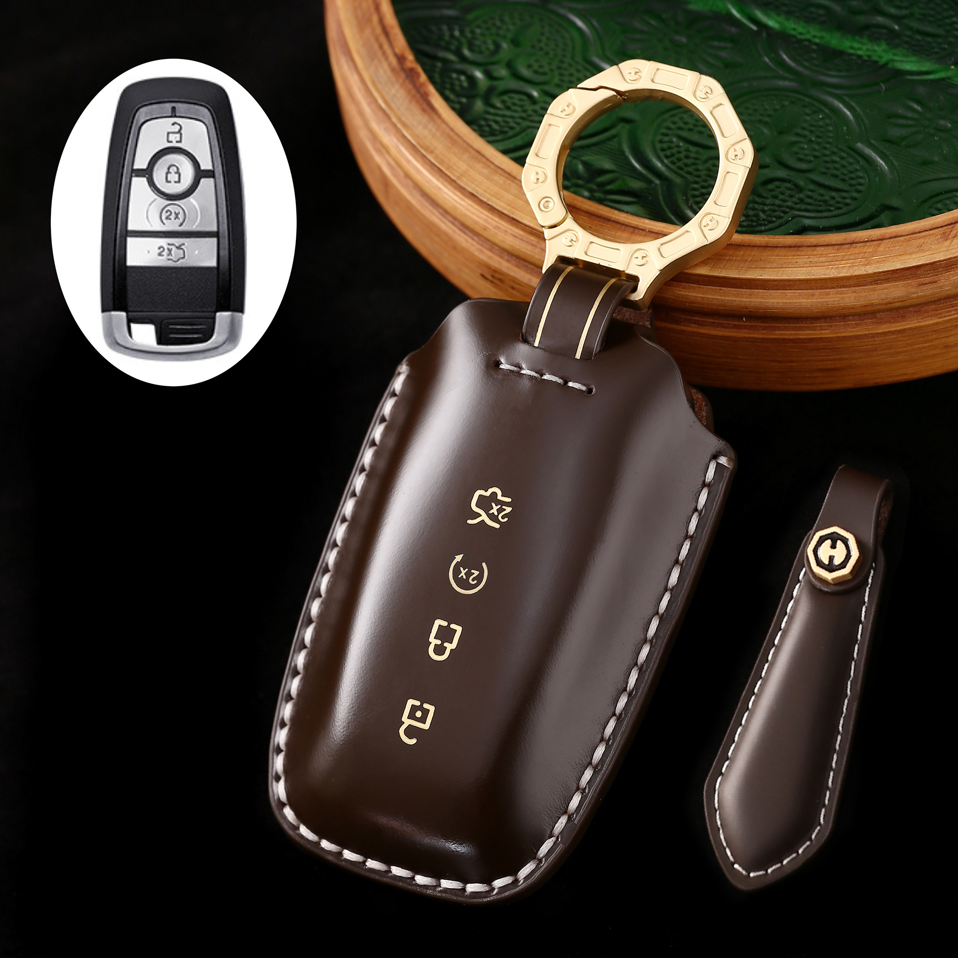 Key Fob Cover For Ford,Cordovan Leather