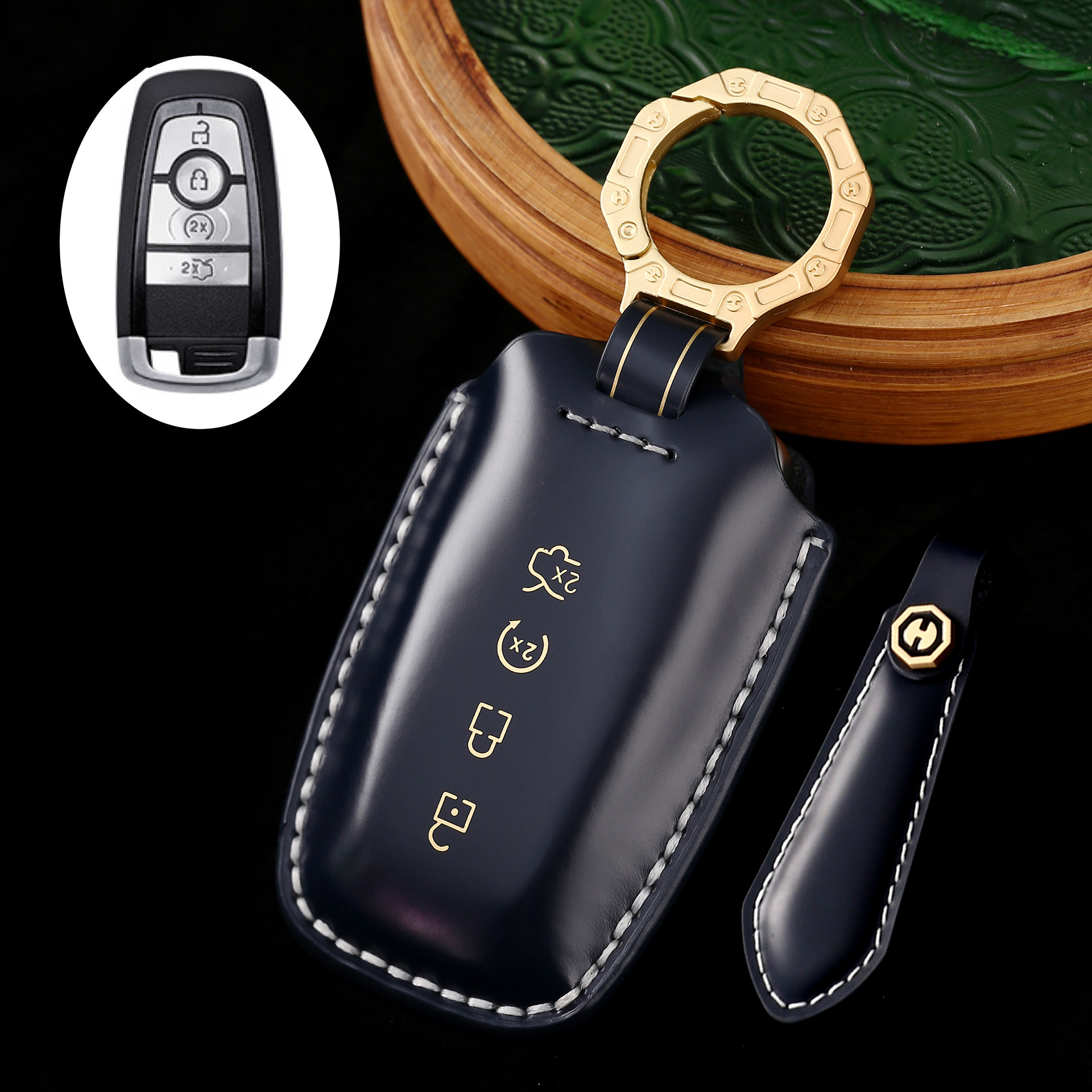 Key Fob Cover For Ford,Cordovan Leather