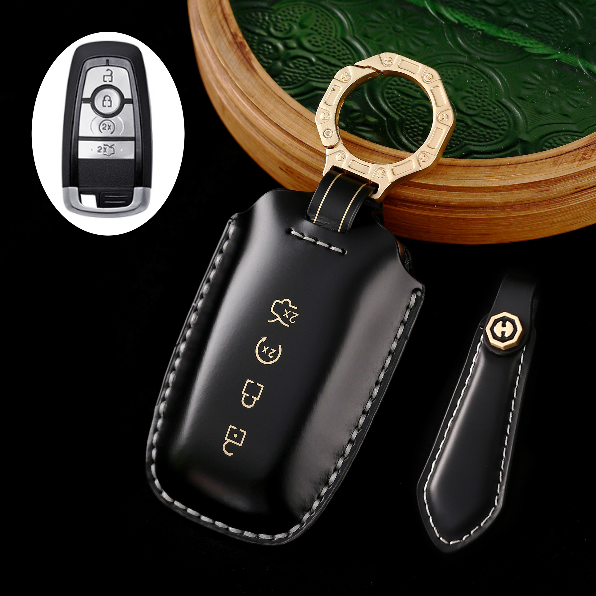 Key Fob Cover For Ford,Cordovan Leather