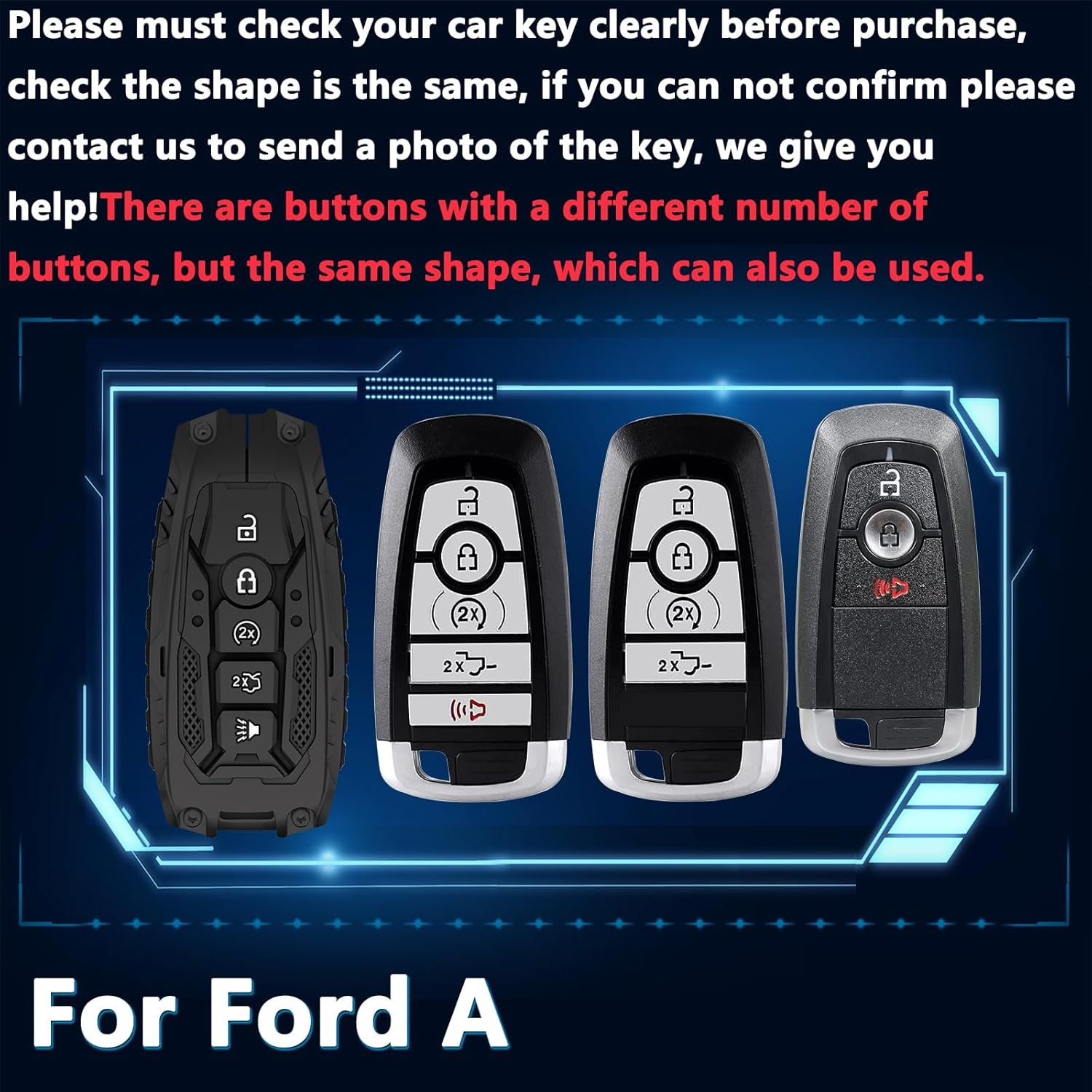 Key Fob Cover For Ford,Metal-Mecha