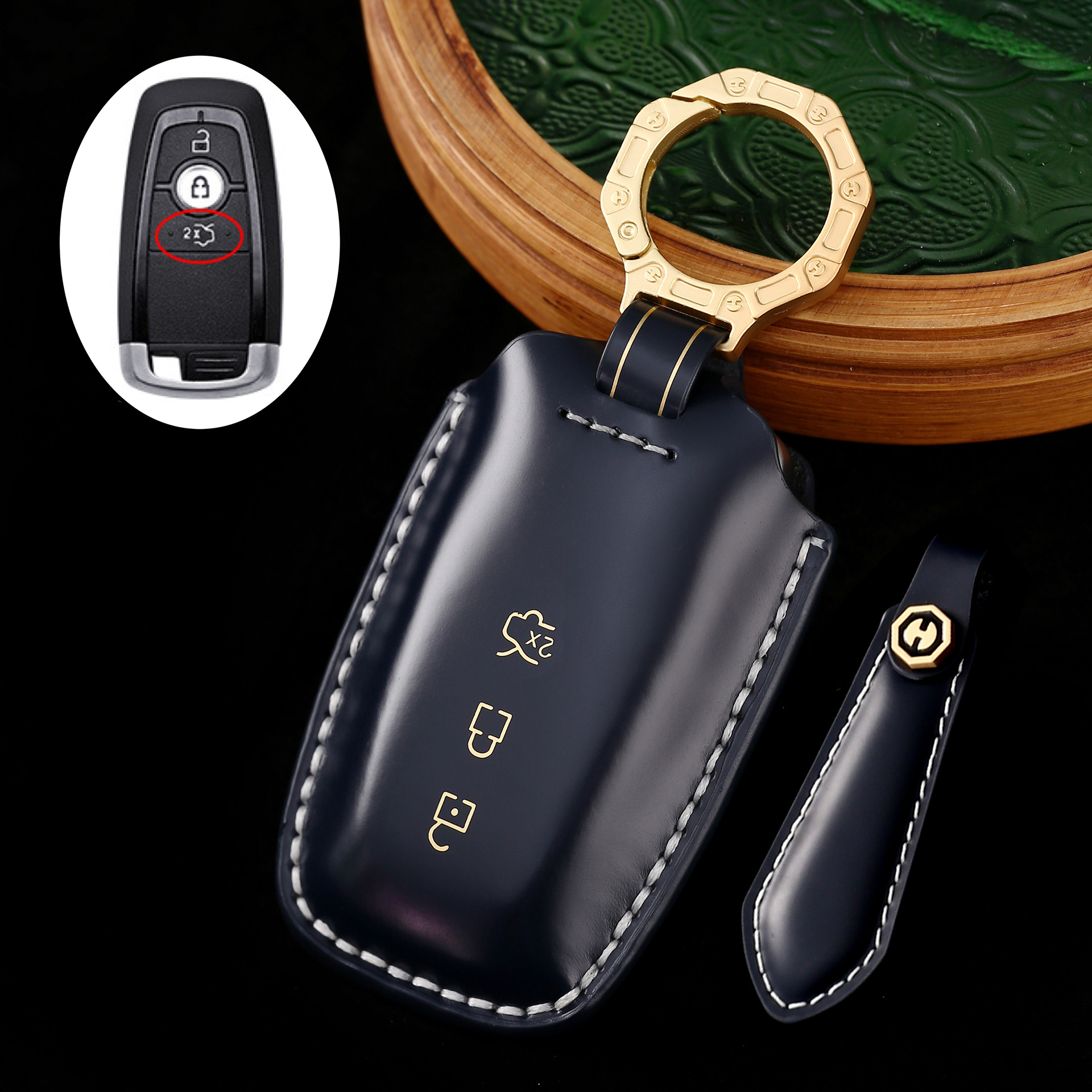 Key Fob Cover For Ford,Cordovan Leather